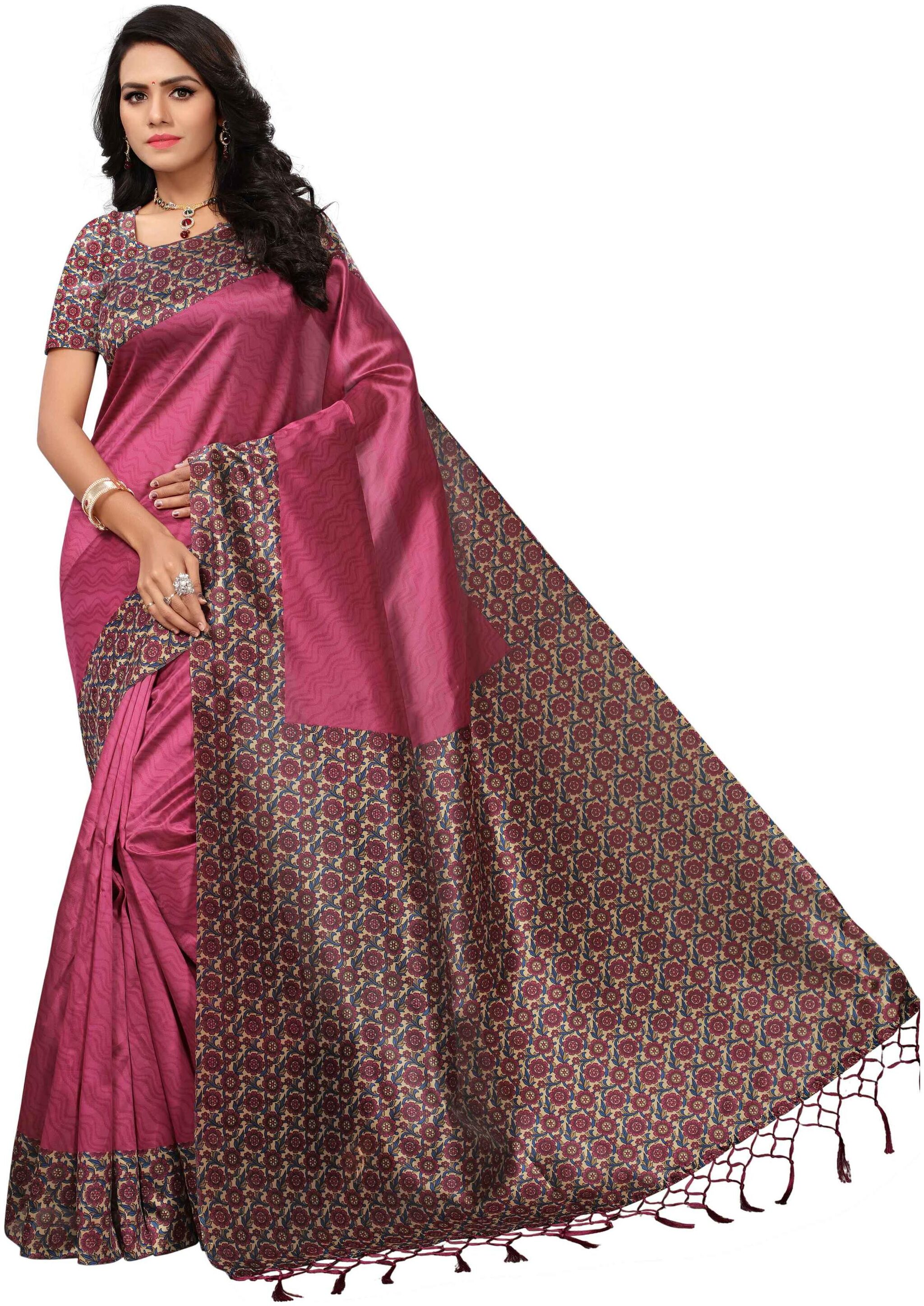 Indian Beauty Women s Pink Color Mysore Silk With Tessals Printed Saree With Blouse
Indian Beauty Women s Pink Color Mysore Silk With Tessals Printed Saree With Blouse