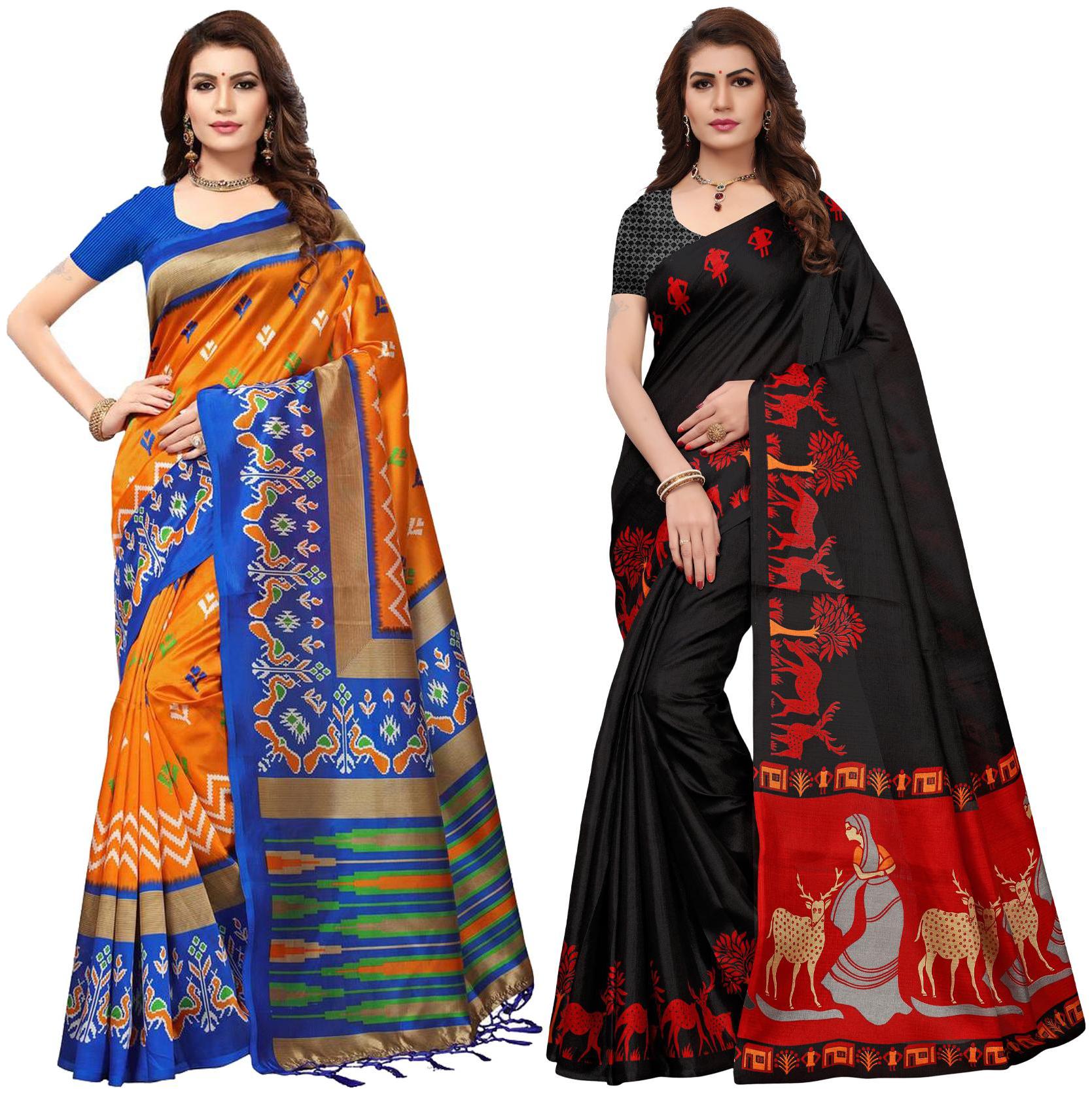 Indian Beauty Women s Multi Color Art Cotton Blend Silk Printed Saree With Blouse Piece (Pack of 2 Multi Color Free Size)
Indian Beauty Women s Multi Color Art Cotton Blend Silk Printed Saree With Blouse Piece (Pack of 2 Multi Color Free Size)