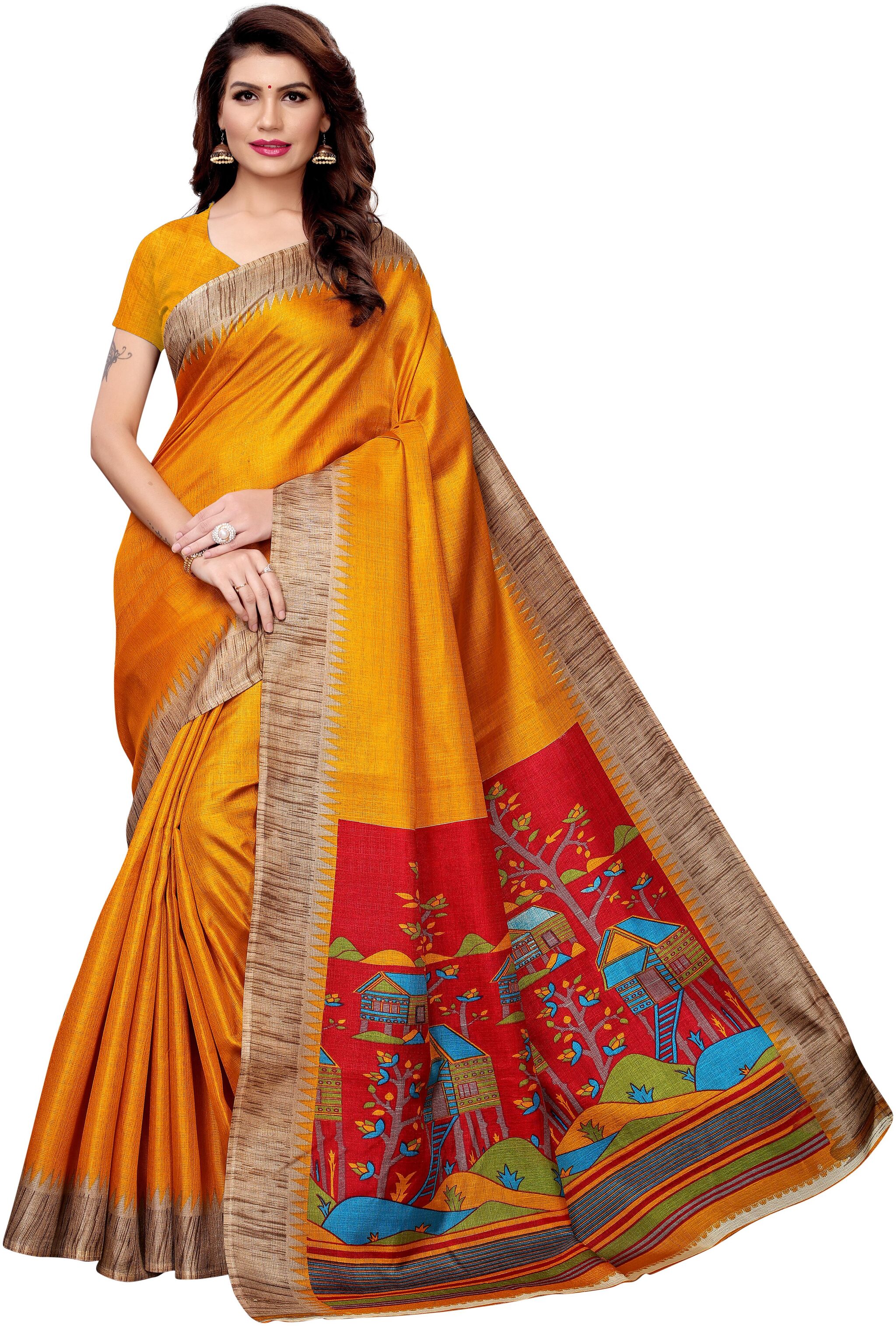 Indian Beauty Women Yellow Color Kalamkari Silk Printed Saree With Blouse pcs (SIDDHI YELLOW Free Size)
Indian Beauty Women Yellow Color Kalamkari Silk Printed Saree With Blouse pcs (SIDDHI YELLOW Free Size)