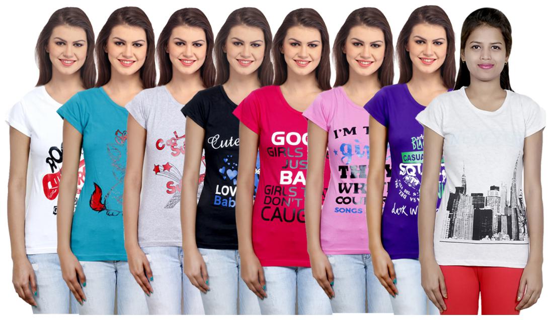 IndiWeaves Women s Cotton Printed T-Shirts COMBO OFFER ( Pack of 8 T-Shirts)
IndiWeaves Women s Cotton Printed T-Shirts COMBO OFFER ( Pack of 8 T-Shirts)