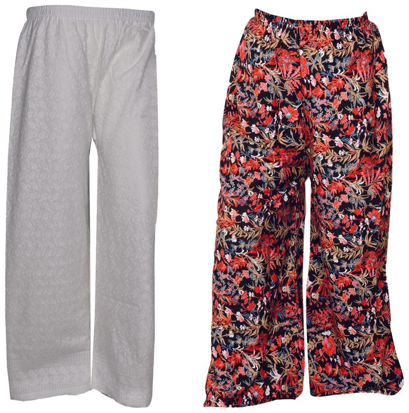 IndiWeaves Womens 1 Full Chikan Work Pallazo and 1 Printed Palazzo Combo Pack (Pack of 2 Palazo)
IndiWeaves Womens 1 Full Chikan Work Pallazo and 1 Printed Palazzo Combo Pack (Pack of 2 Palazo)