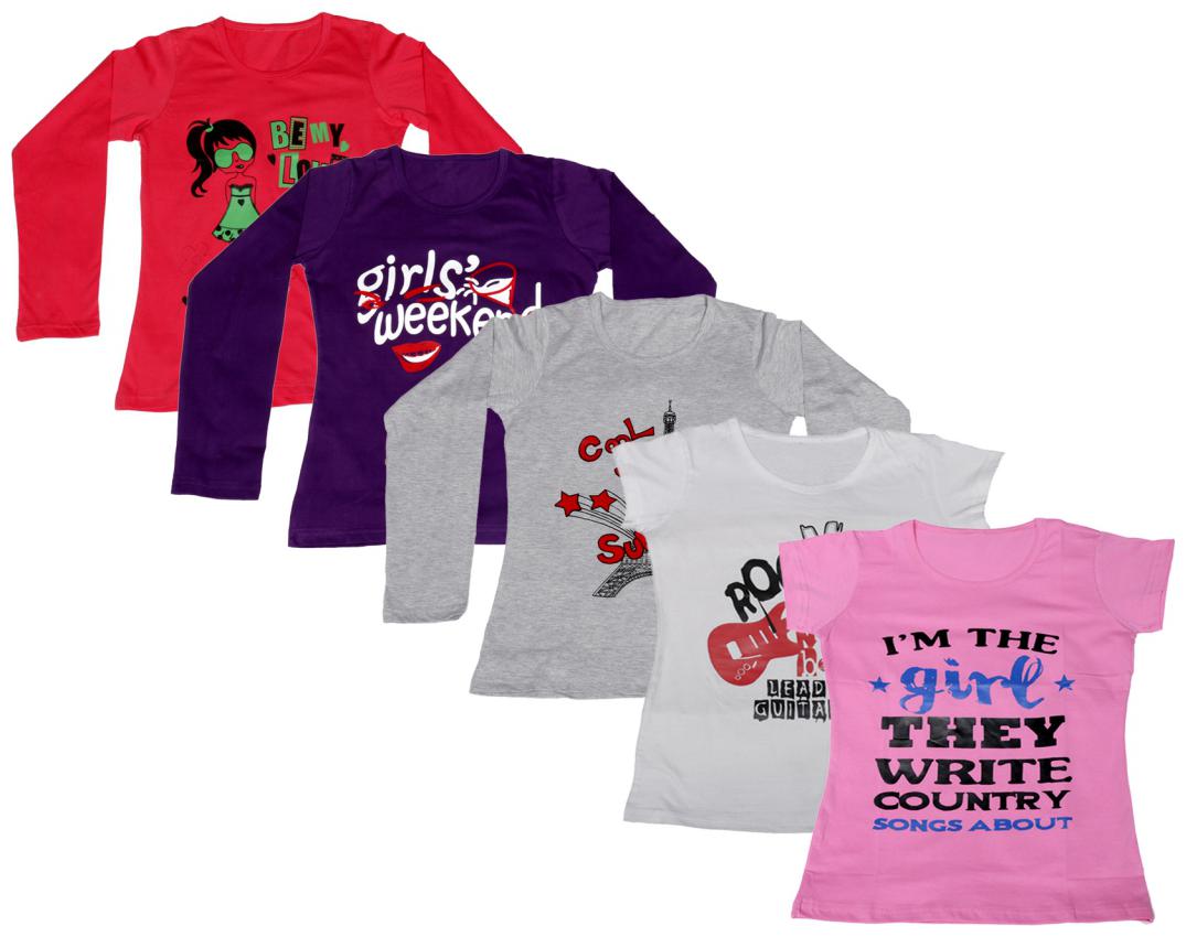 IndiWeaves Women Combo Pack Offer 3 Full Sleeves and 2 Half Sleeves Printed T-Shirt (Set of -5)
IndiWeaves Women Combo Pack Offer 3 Full Sleeves and 2 Half Sleeves Printed T-Shirt (Set of -5)