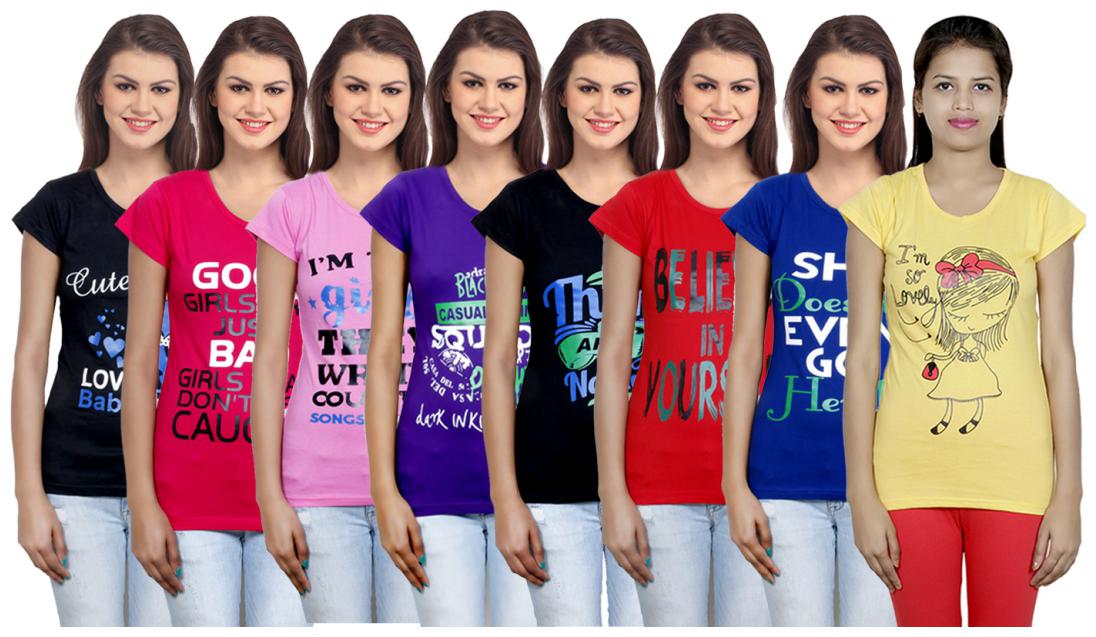 IndiWeaves Women s Cotton Printed T-Shirts COMBO OFFER ( Pack of 8 T-Shirts)
IndiWeaves Women s Cotton Printed T-Shirts COMBO OFFER ( Pack of 8 T-Shirts)