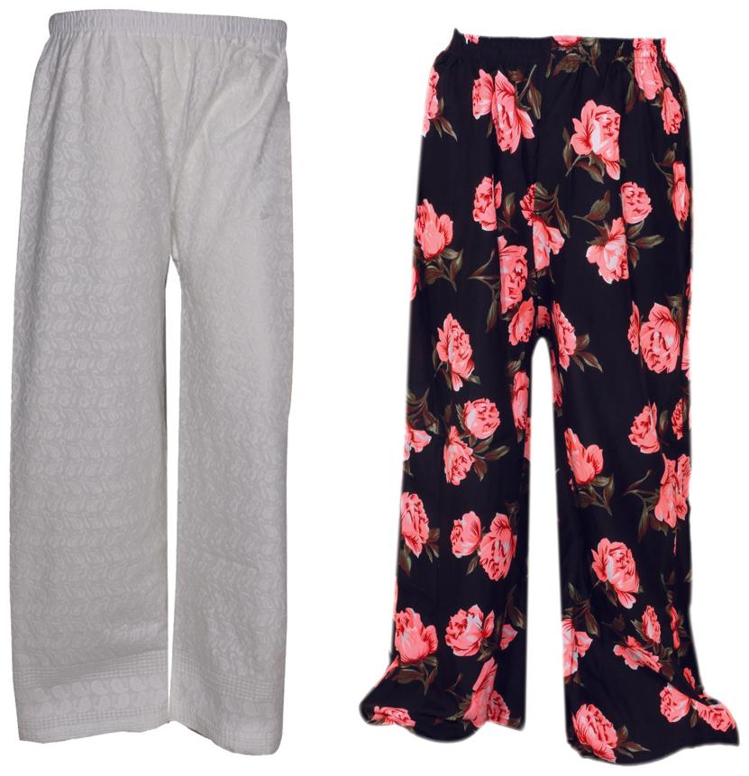 IndiWeaves Womens 1 Full Chikan Work Pallazo and 1 Printed Palazzo Combo Pack (Pack of 2 Palazo)
IndiWeaves Womens 1 Full Chikan Work Pallazo and 1 Printed Palazzo Combo Pack (Pack of 2 Palazo)