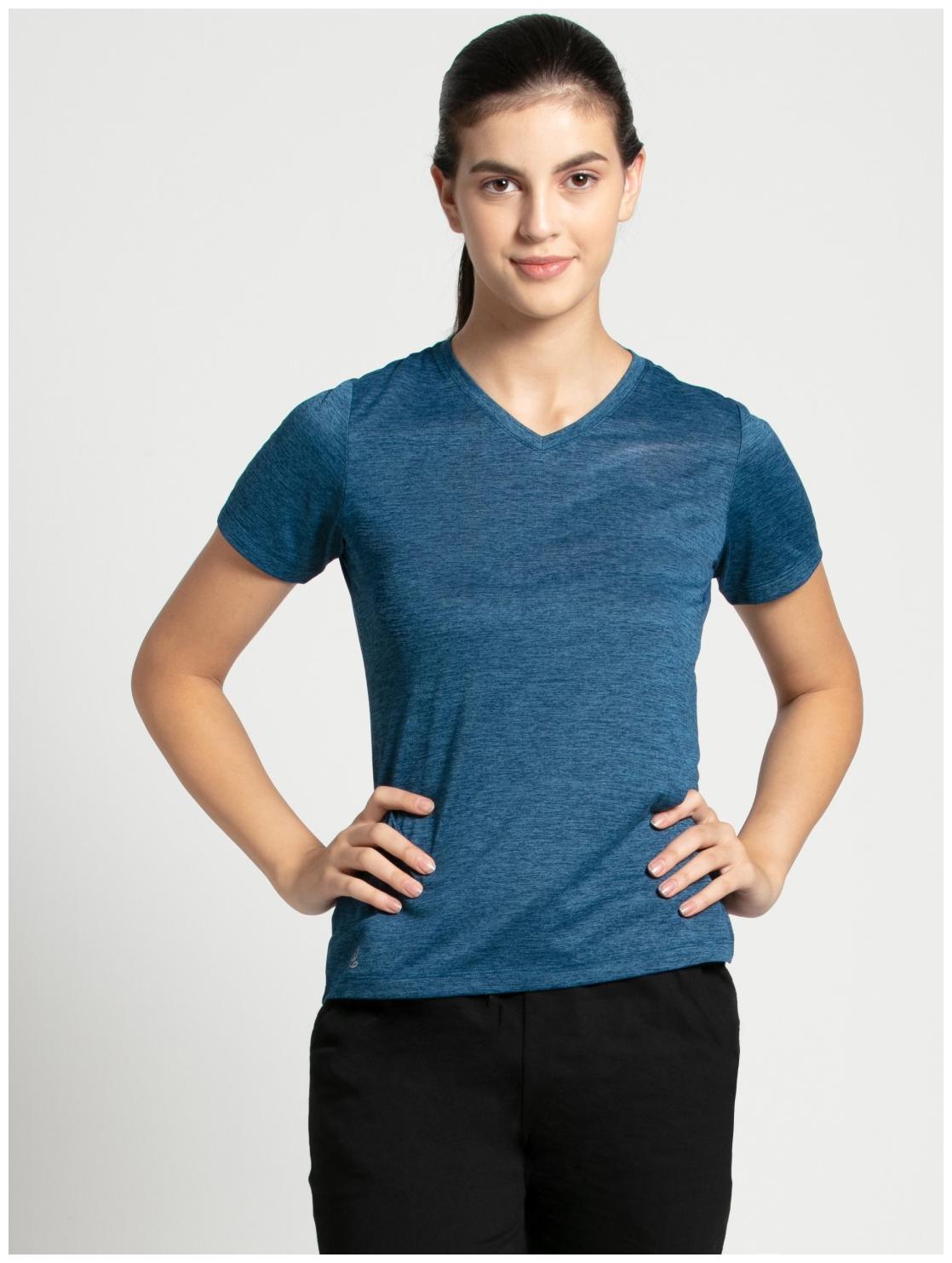 Jockey Women Blue Regular fit V neck Polyester T shirt
Jockey Women Blue Regular fit V neck Polyester T shirt