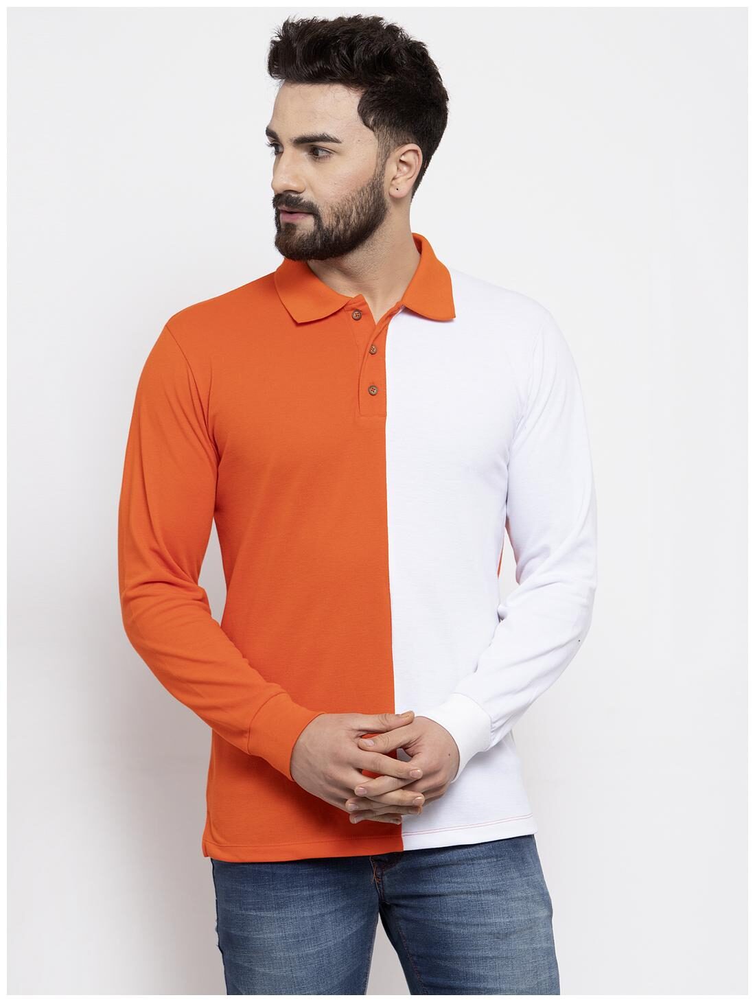 Kalt Men Orange White Regular fit Cotton Blend Polo collar T-Shirt - Pack Of 1
Kalt Men Orange White Regular fit Cotton Blend Polo collar T-Shirt - Pack Of 1