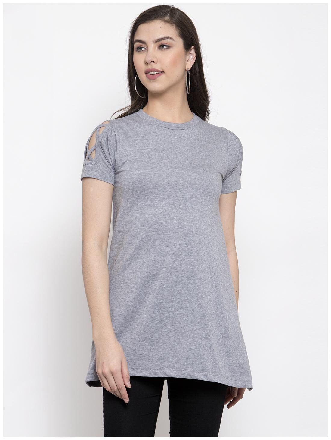 Kalt Women Solid Regular tunic - Grey 
Kalt Women Solid Regular tunic - Grey