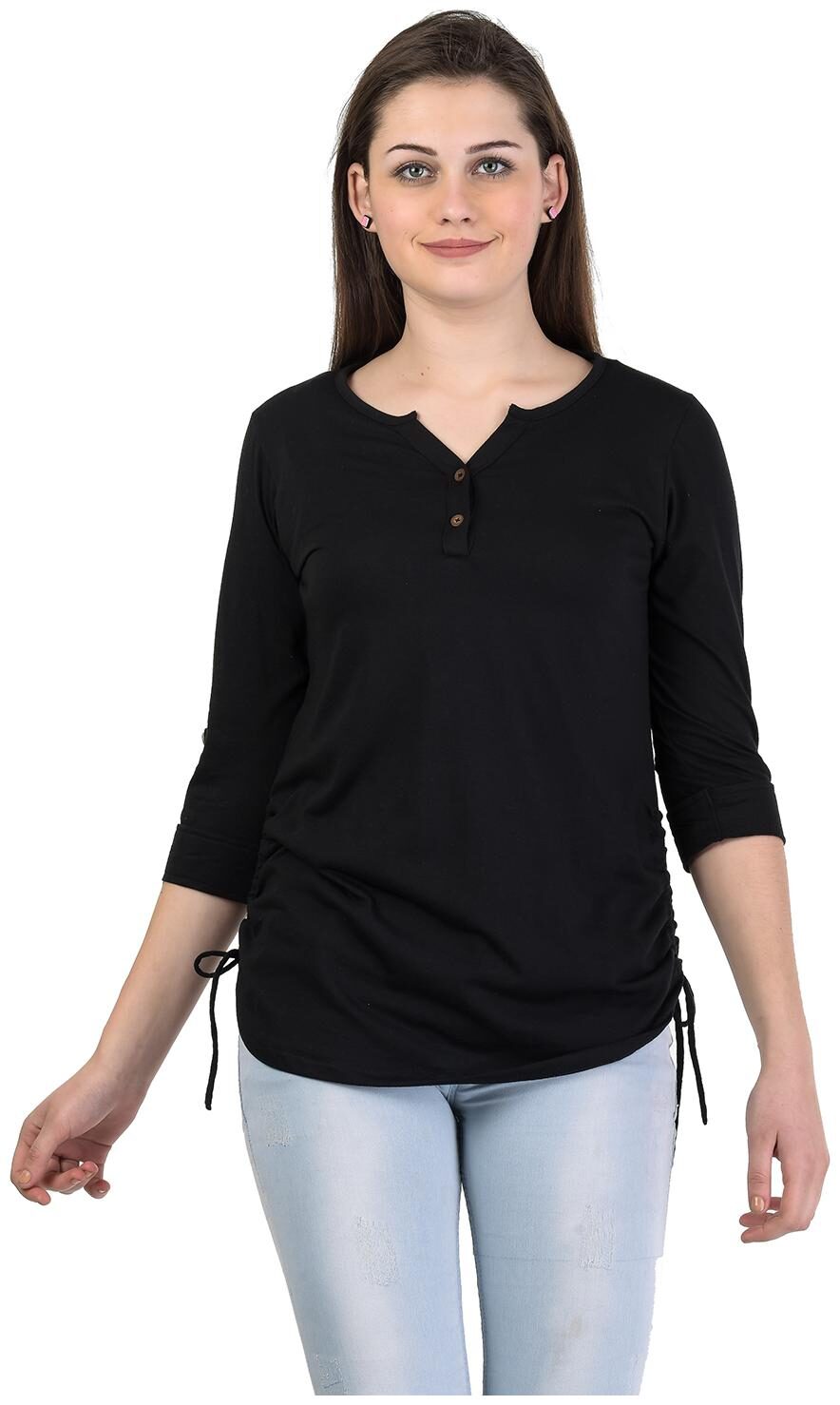 Kalt Women Solid Regular tunic - Black
Kalt Women Solid Regular tunic - Black