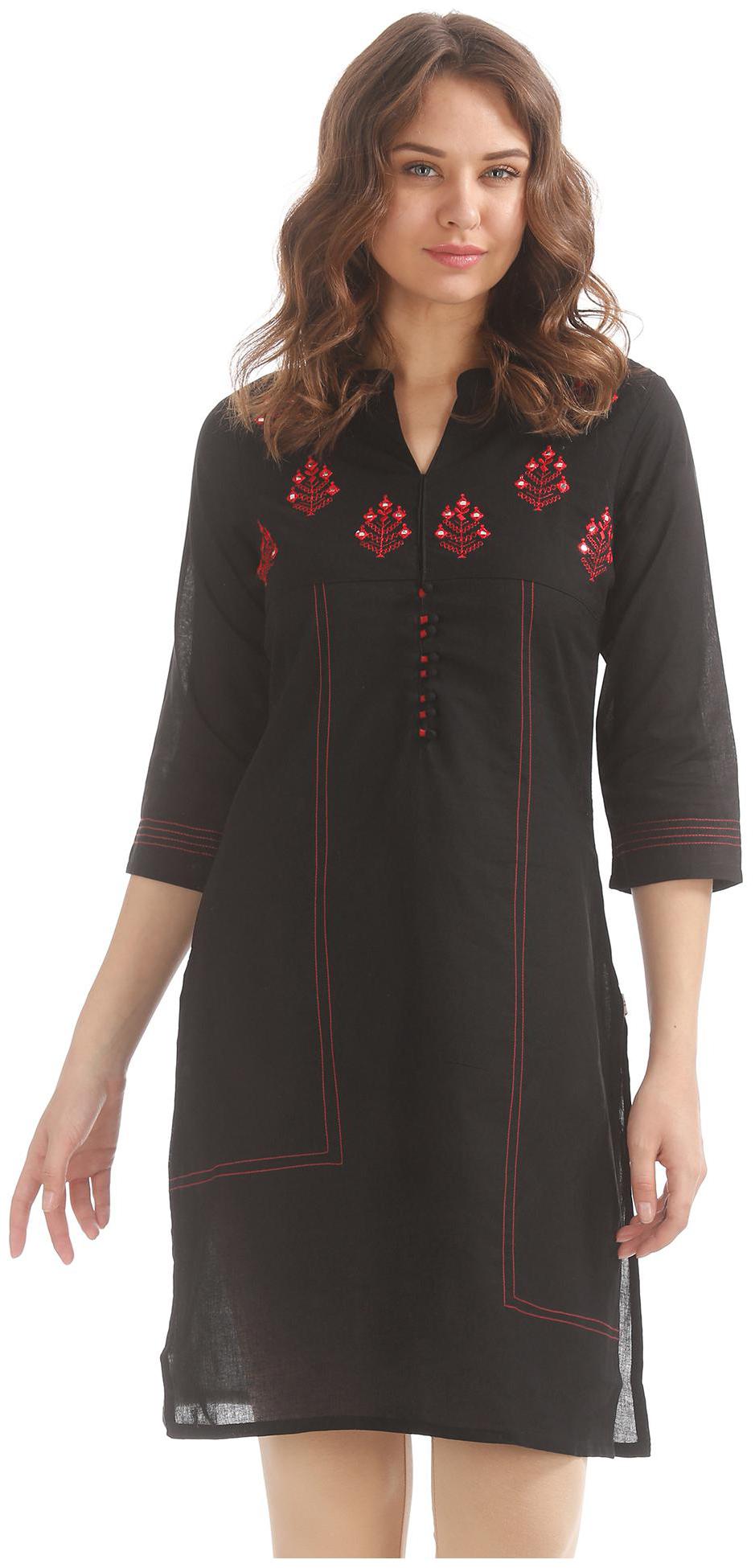Karigari Women Black Embroidered Straight Kurta
Karigari Women Black Embroidered Straight Kurta