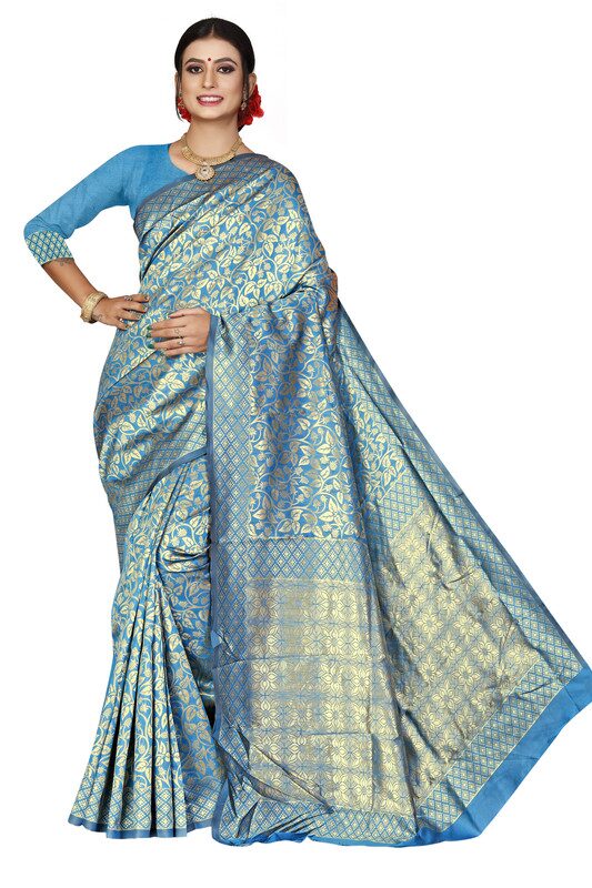 KF Collection Women Jacquard Aloevera Vine Designed Saree With Unstitched Blouse Piece (Blue)
KF Collection Women Jacquard Aloevera Vine Designed Saree With Unstitched Blouse Piece (Blue)