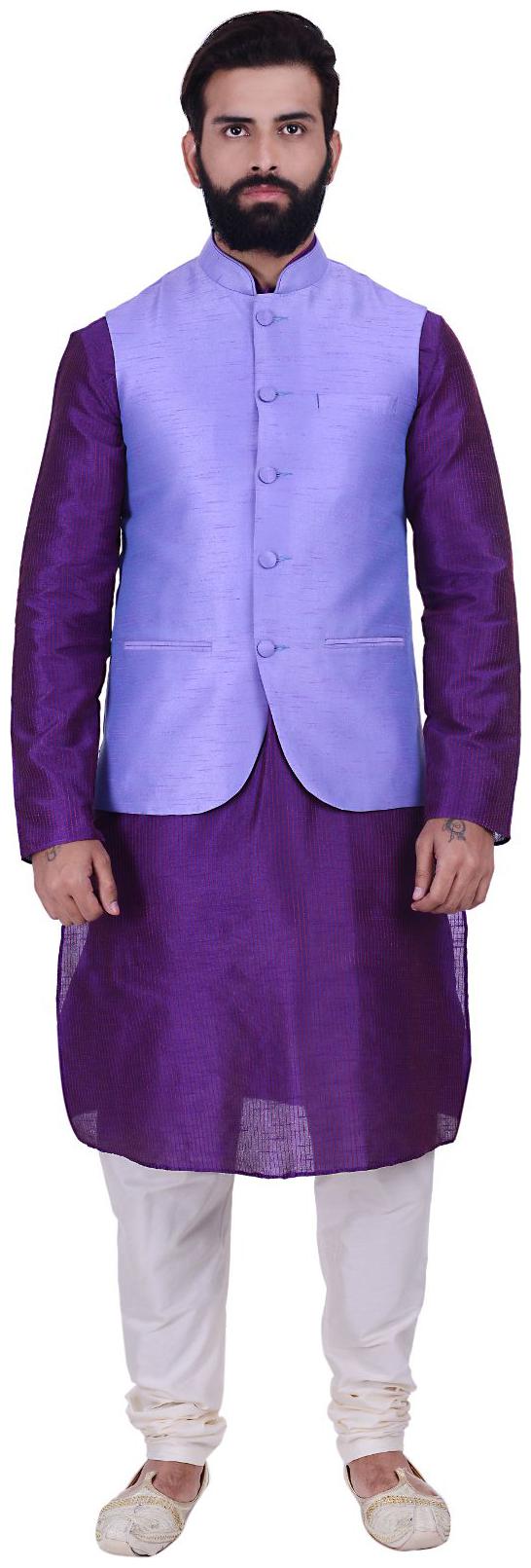 Kisah Light Purple Purple Color Dupion Silk Kurta And Churidar With Ethnic Jacket
Kisah Light Purple Purple Color Dupion Silk Kurta And Churidar With Ethnic Jacket