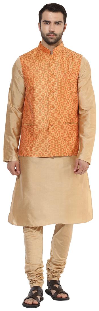 Kisah Men s Benarasi Cotton Silk Self Design Waistcoat with Kurta and Churidar Set
Kisah Men s Benarasi Cotton Silk Self Design Waistcoat with Kurta and Churidar Set