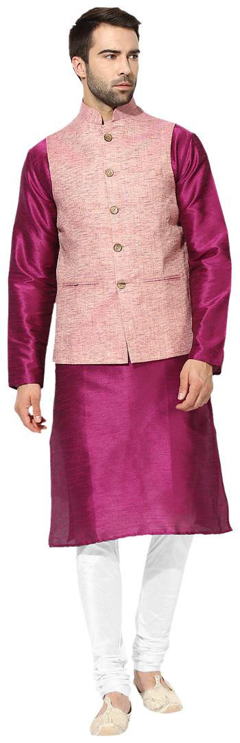 Kisah Men s Benarasi Cotton Silk Pink - Jute Look Waistcoat with Kurta and Churidar Set
Kisah Men s Benarasi Cotton Silk Pink - Jute Look Waistcoat with Kurta and Churidar Set