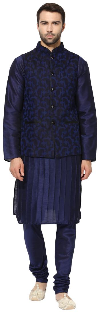 Kisah Men s Benarasi Jaquard Cotton Silk Self Design Waistcoat with Kurta and Churidar Set
Kisah Men s Benarasi Jaquard Cotton Silk Self Design Waistcoat with Kurta and Churidar Set
