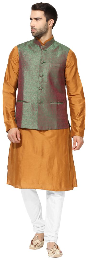 Kisah Men s Benarasi Jaquard Cotton Silk green Waistcoat with Kurta and Churidar Set
Kisah Men s Benarasi Jaquard Cotton Silk green Waistcoat with Kurta and Churidar Set
