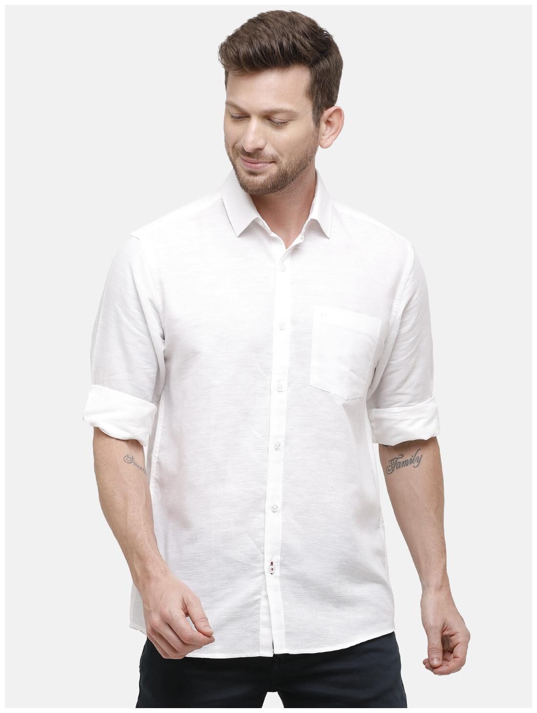 Linen Club Men White Solid Regular Fit Casual Shirt
Linen Club Men White Solid Regular Fit Casual Shirt