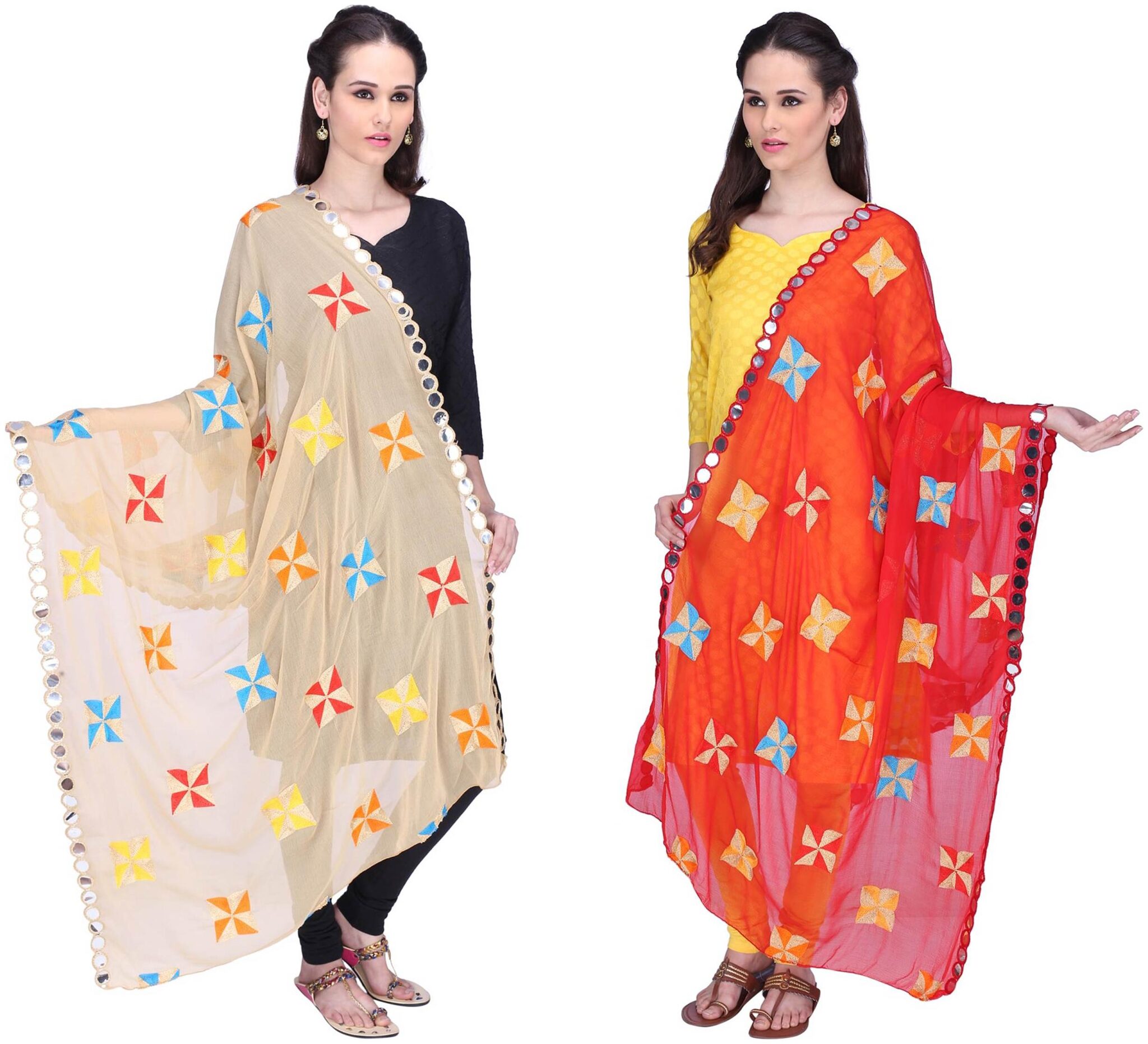 Lionize Chiffon Foilwork Embroidered Women s Dupatta Pack Of 2 (Golden Red)
Lionize Chiffon Foilwork Embroidered Women s Dupatta Pack Of 2 (Golden Red)