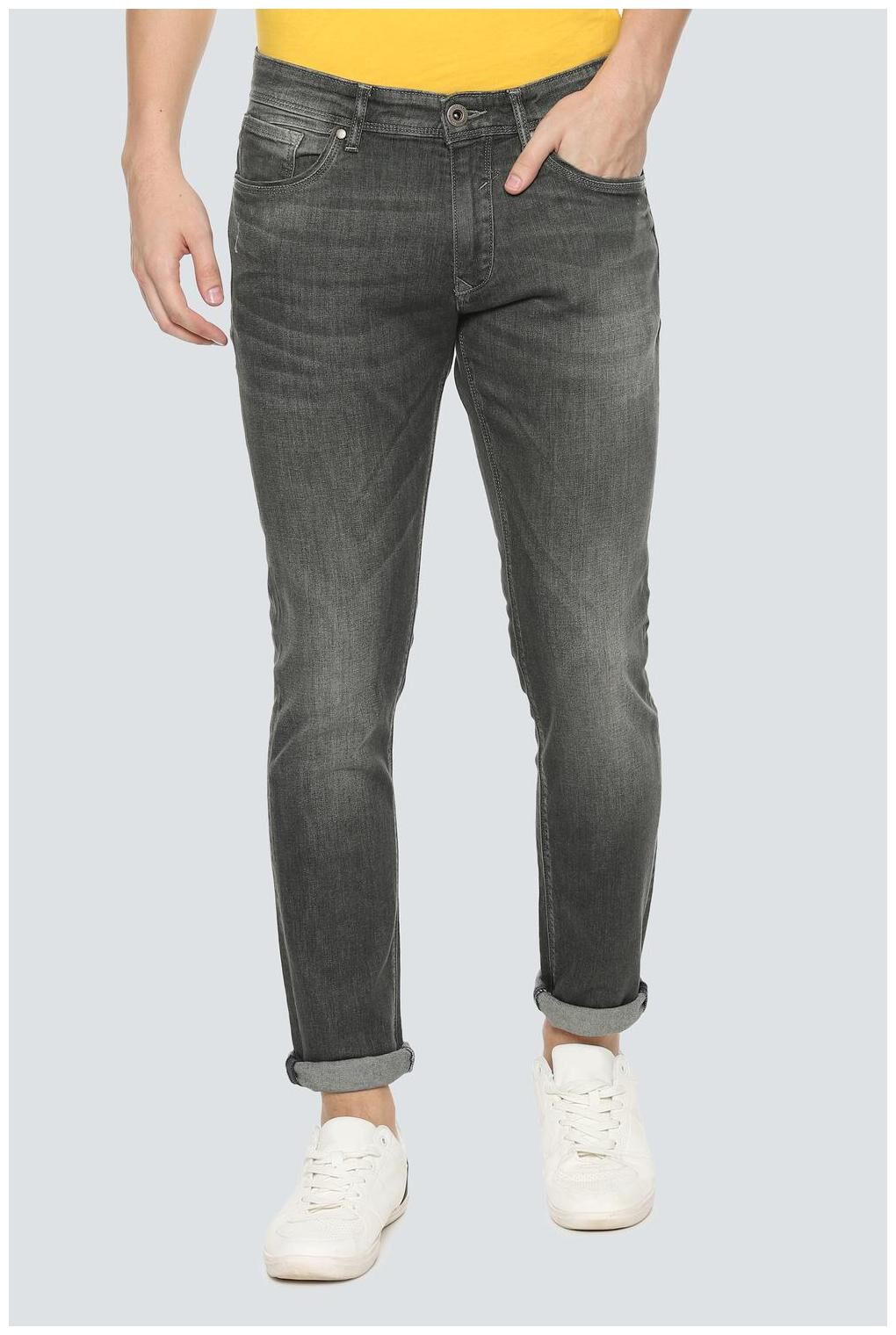 Louis Philippe Men Grey Slim Fit Jeans