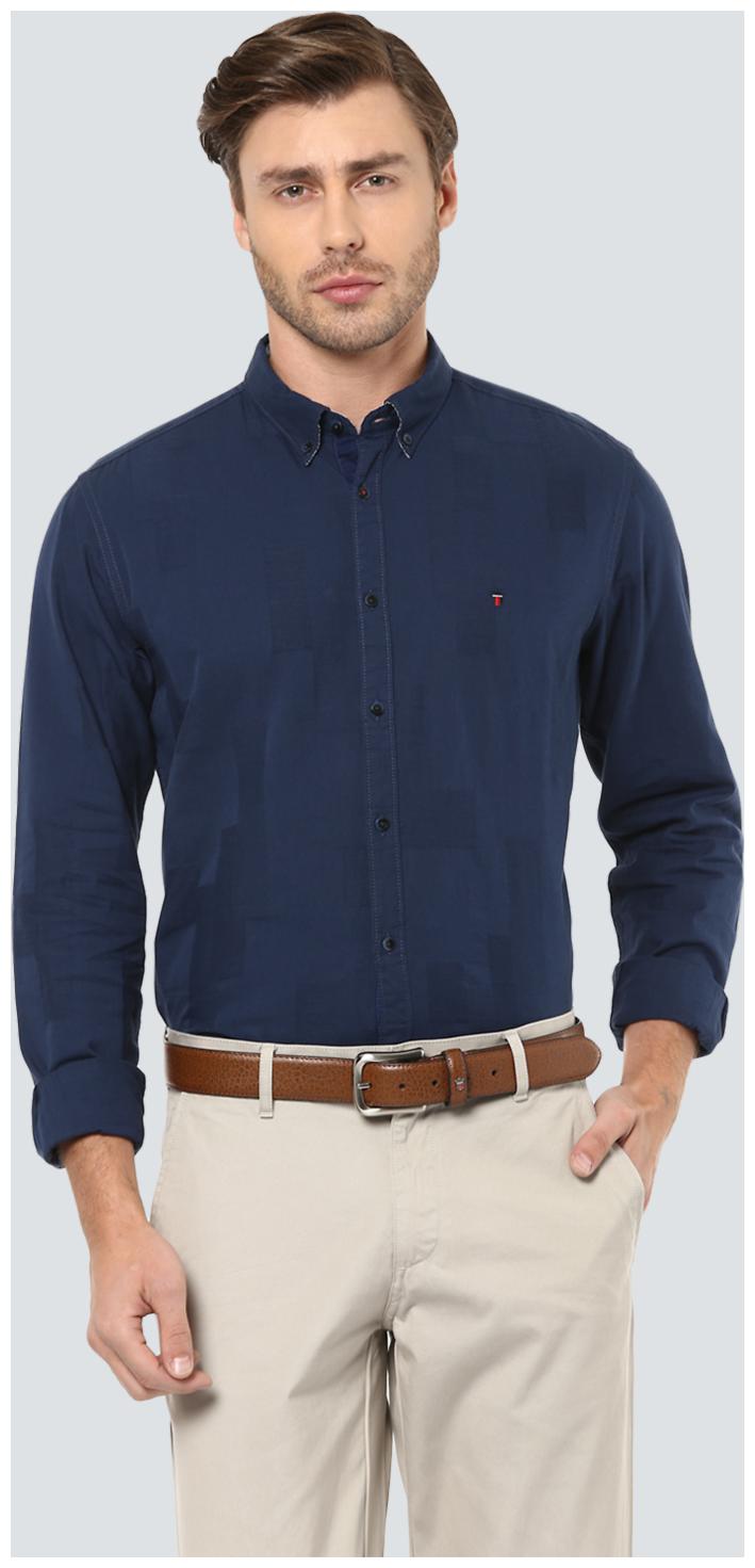 Louis Philippe Men Blue Weaved Slim Fit Casual Shirt 
Louis Philippe Men Blue Weaved Slim Fit Casual Shirt