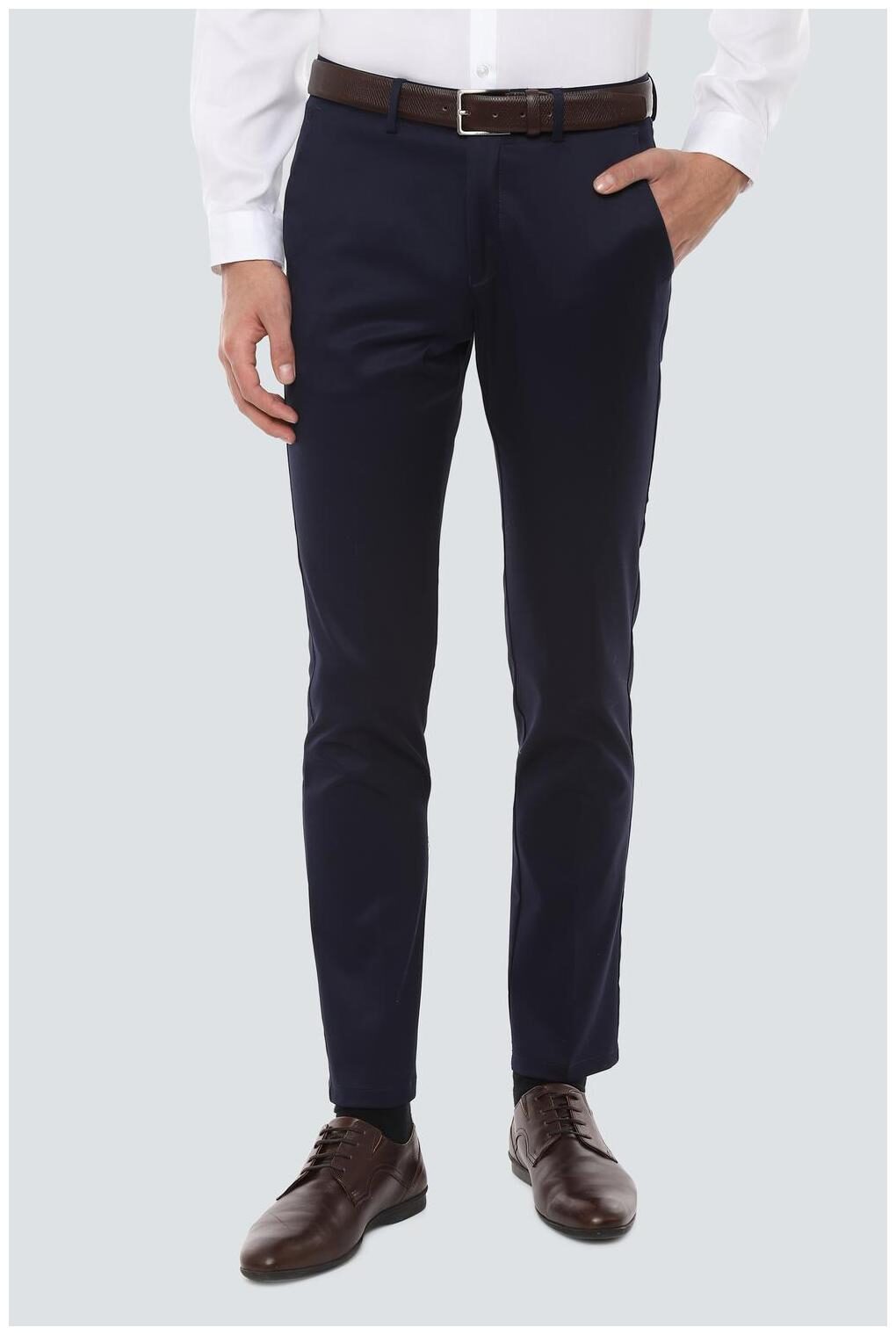 Louis Philippe Men Solid Slim Fit Formal Trouser - Blue 
Louis Philippe Men Solid Slim Fit Formal Trouser - Blue