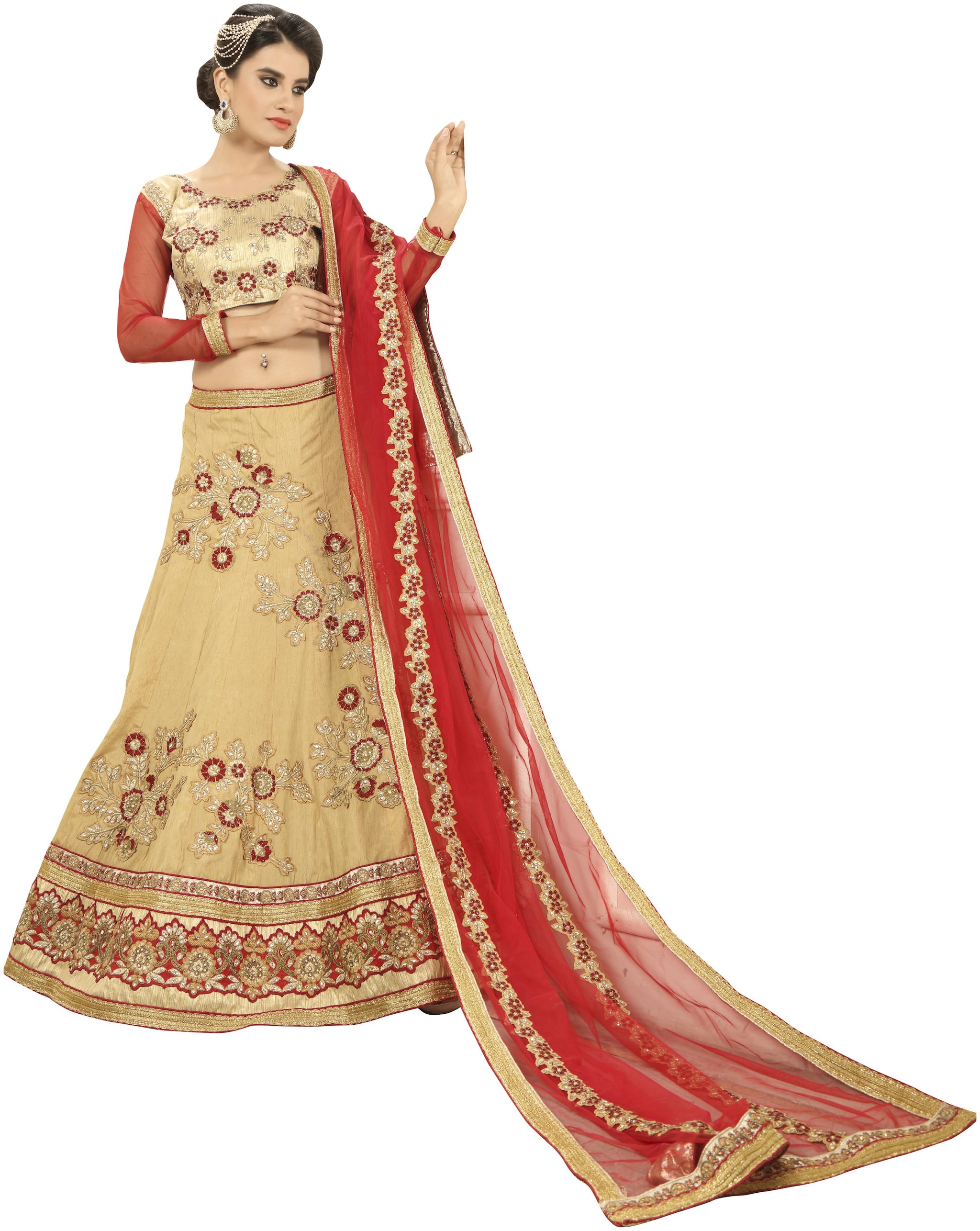 MANVAA Women Silk Semistiched Embroidered Beige Lehenga Choli
MANVAA Women Silk Semistiched Embroidered Beige Lehenga Choli