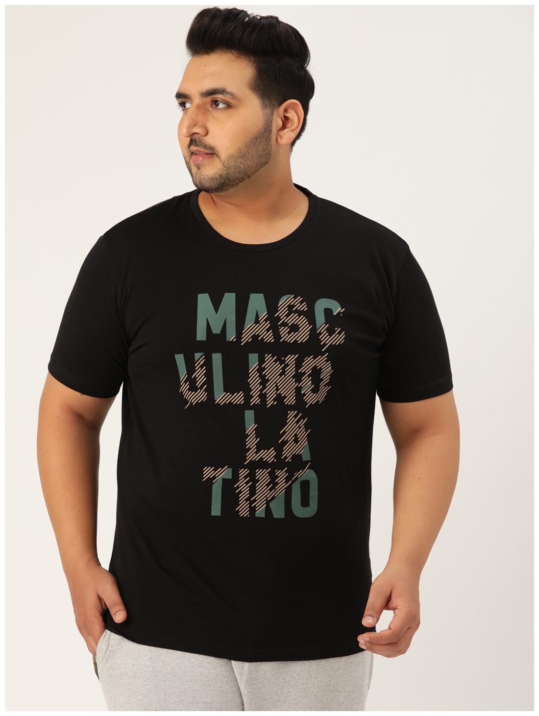 Masculino Latino Men Black Regular fit Cotton Round neck T-Shirt - Pack Of 1
Masculino Latino Men Black Regular fit Cotton Round neck T-Shirt - Pack Of 1