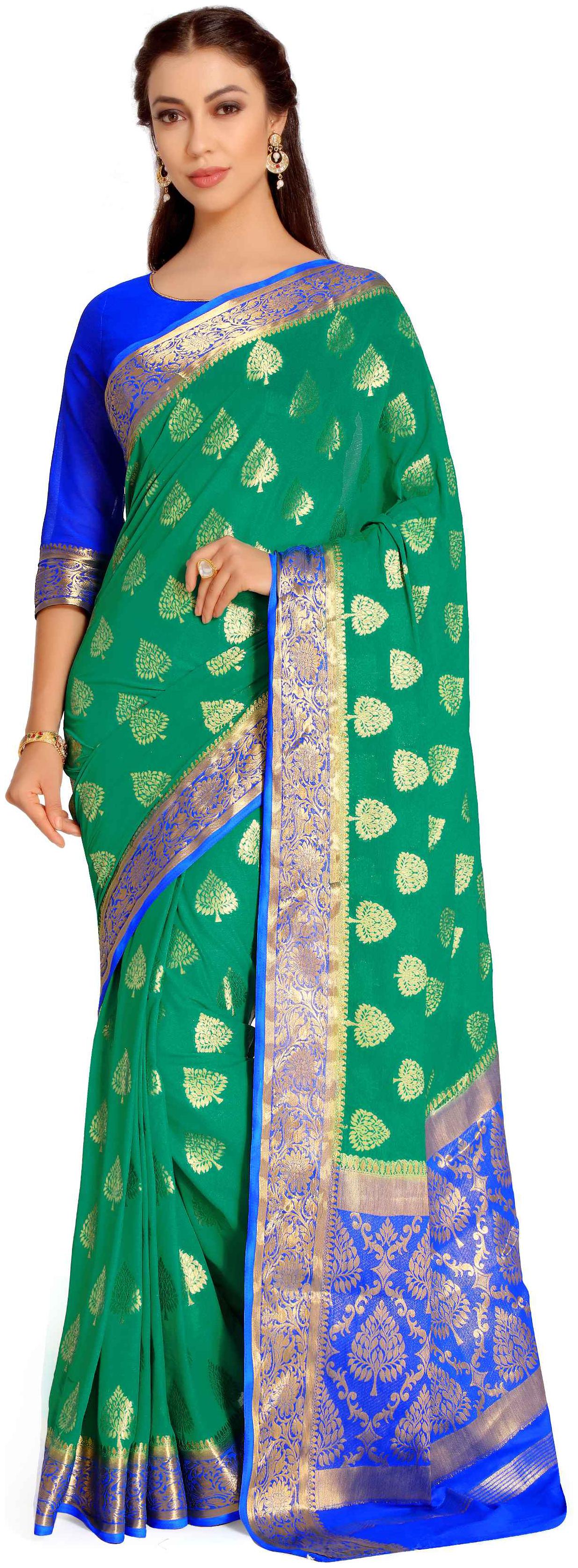 Mimosa Art Chiffon silk Wedding saree Kanjivarm Pattu style With Contrast Color Green (4249-2246-2D-RMA-RBLU)
Mimosa Art Chiffon silk Wedding saree Kanjivarm Pattu style With Contrast Color Green (4249-2246-2D-RMA-RBLU)