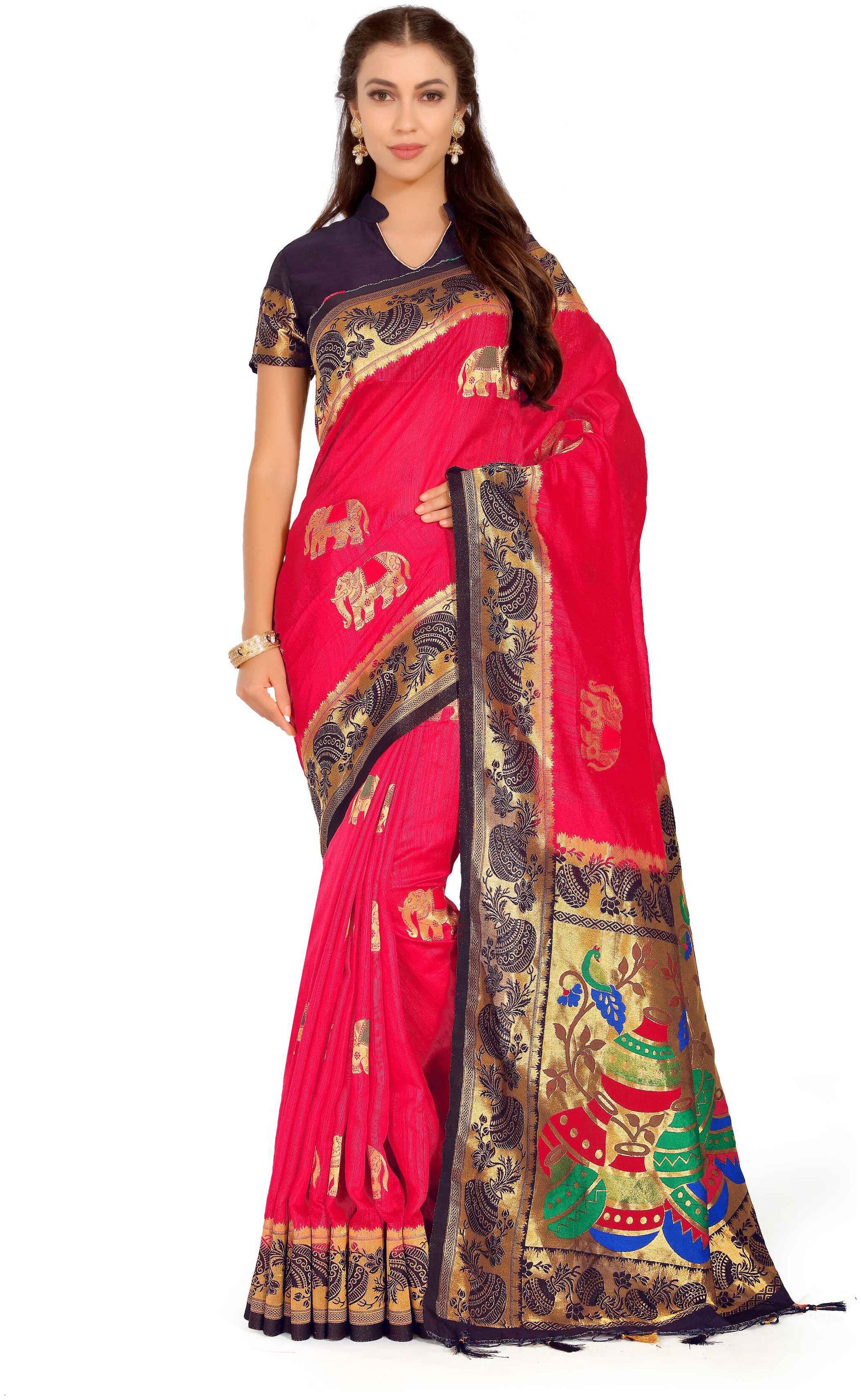 Mimosa Art Kuppdam Wedding silk saree Kanjivarm style With Contrast Blouse Color Red (4261-RPL-1-2D-STRW-NVY)
Mimosa Art Kuppdam Wedding silk saree Kanjivarm style With Contrast Blouse Color Red (4261-RPL-1-2D-STRW-NVY)