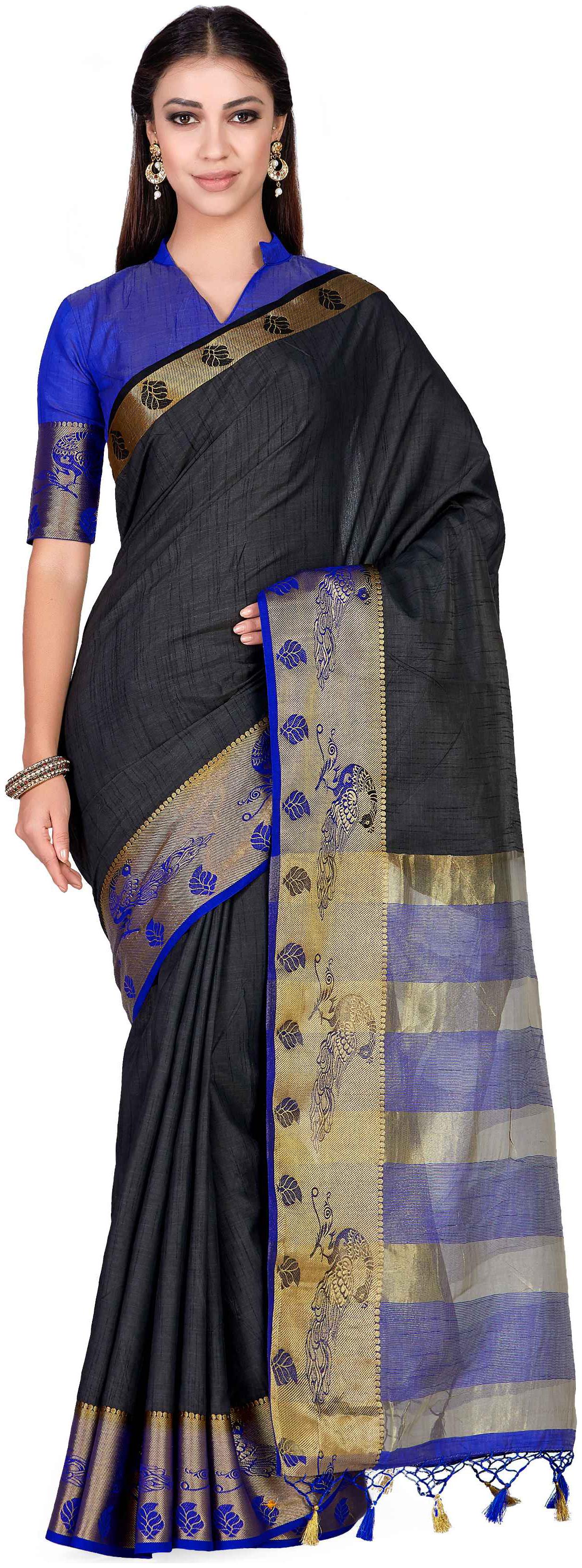 Mimosa Art Tusser silk Wedding saree Kanjivarm Pattu style With Contrast Blouse Color Black (4284-2096-2D-BLK-RBL)
Mimosa Art Tusser silk Wedding saree Kanjivarm Pattu style With Contrast Blouse Color Black (4284-2096-2D-BLK-RBL)