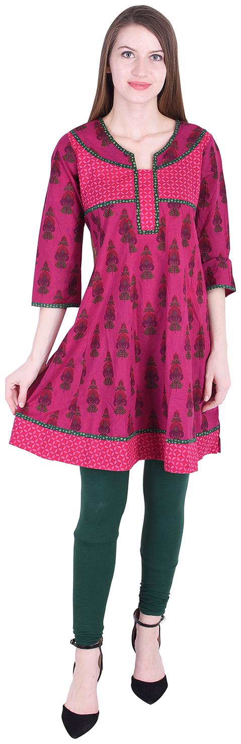 Nascency Cotton Printed U-Neck 3 4 Sleeves Flared Magenta Casual and Party Wear Women Kurti With Churidar
Nascency Cotton Printed U-Neck 3 4 Sleeves Flared Magenta Casual and Party Wear Women Kurti With Churidar
