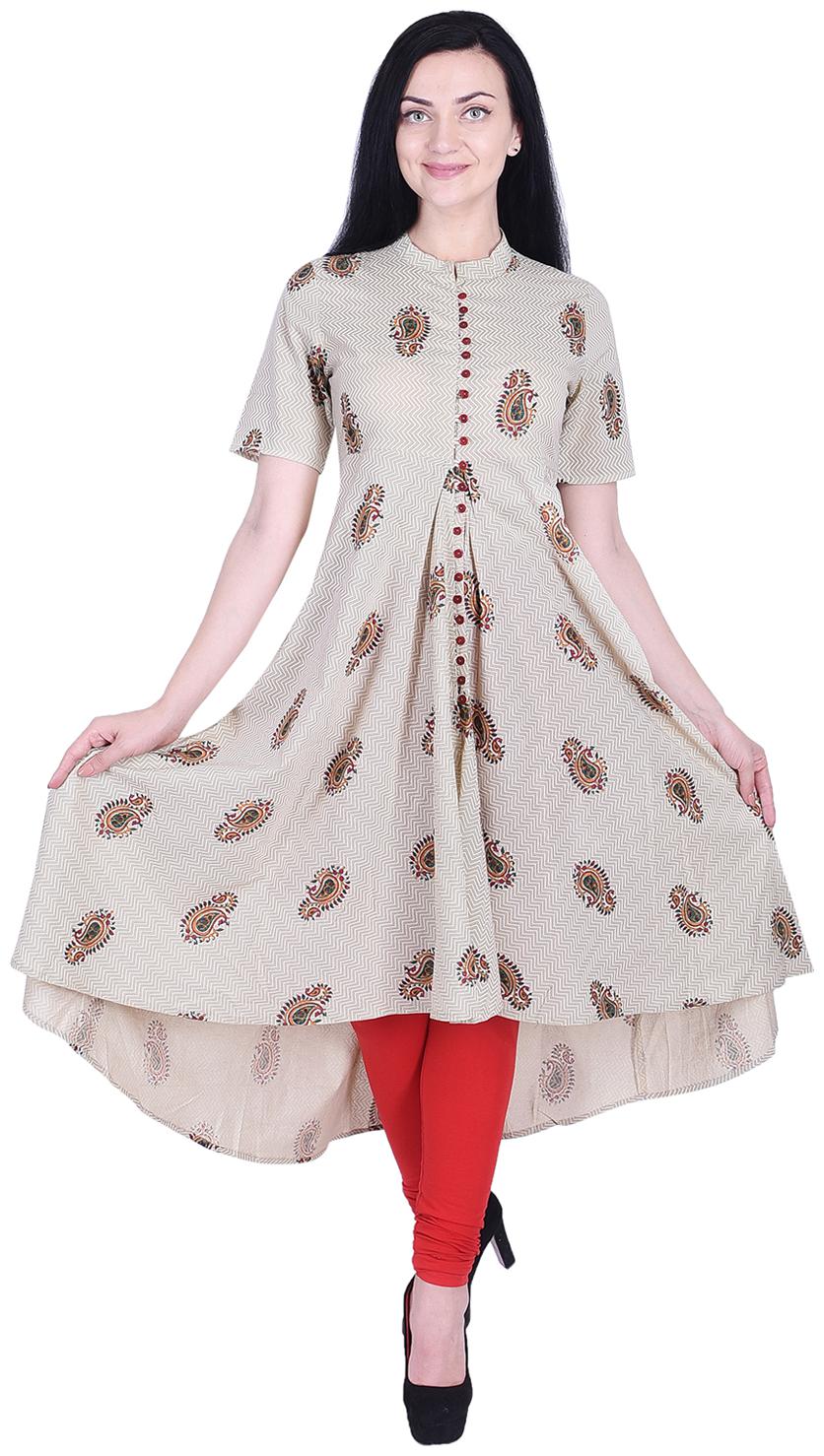 Nascency Cotton Printed Round Neck Half Sleeves High-Low Beige Casual and Party Wear Women Kurti
Nascency Cotton Printed Round Neck Half Sleeves High-Low Beige Casual and Party Wear Women Kurti