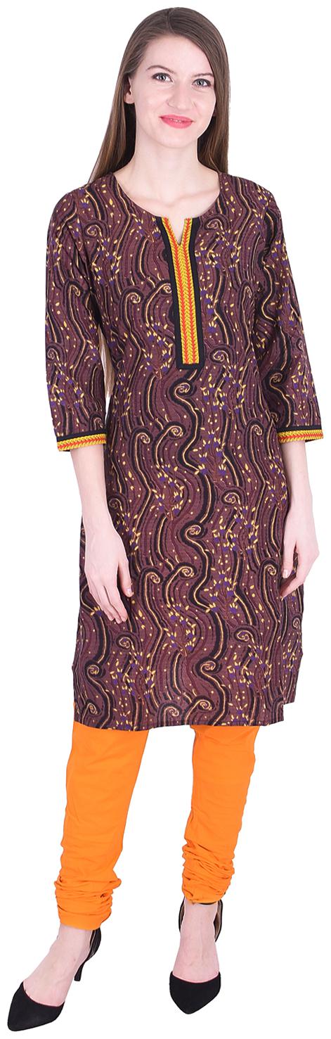 Nascency Cotton Printed V-Neck 3 4 Sleeves Straight Brown Mustard Casual and Party Wear Women Kurti With Churidar
Nascency Cotton Printed V-Neck 3 4 Sleeves Straight Brown Mustard Casual and Party Wear Women Kurti With Churidar