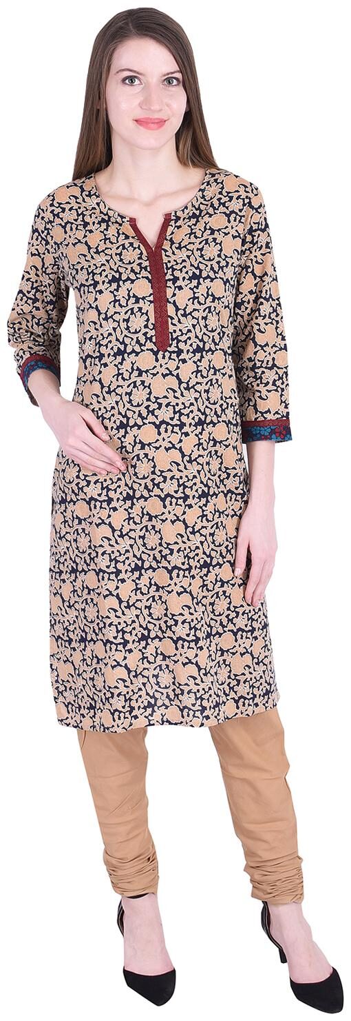 Nascency Cotton Printed V-Neck 3 4 Sleeves Straight Blue Indigo Casual and Party Wear Women Kurti With Churidar
Nascency Cotton Printed V-Neck 3 4 Sleeves Straight Blue Indigo Casual and Party Wear Women Kurti With Churidar