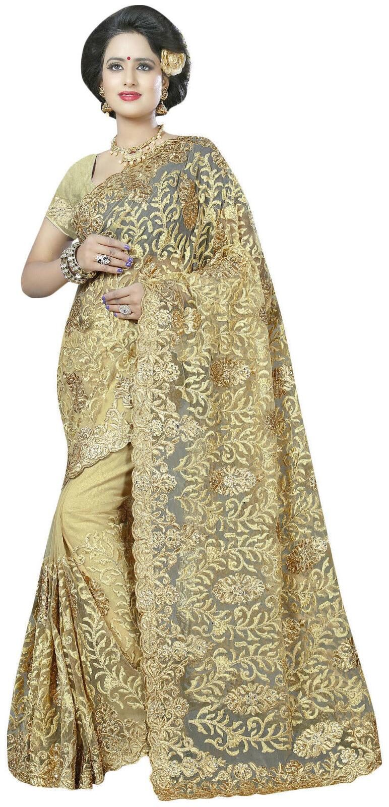 Nine Sister Beige Embroidered Universal Designer Saree With Blouse With blouse 
Nine Sister Beige Embroidered Universal Designer Saree With Blouse With blouse