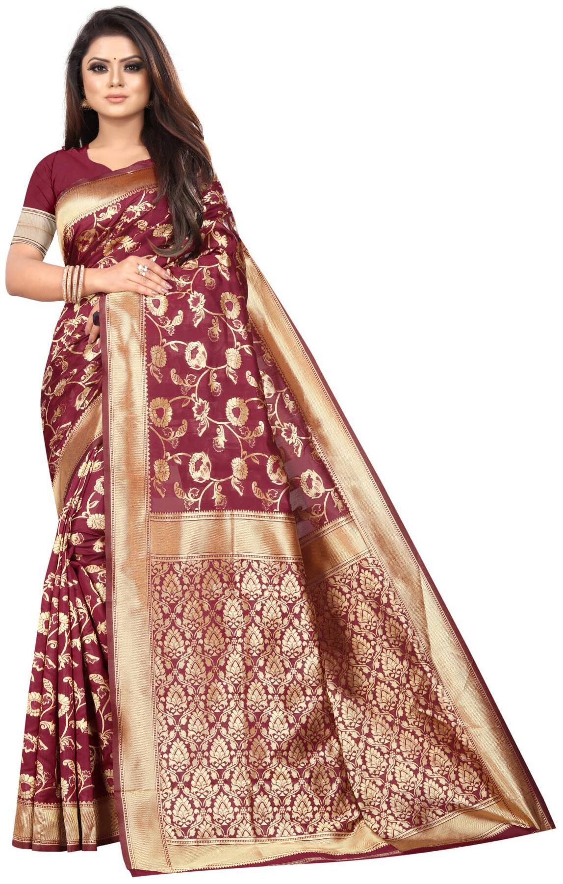 Nirja Creation Women Artificial Silk Party Wear Designer Saree With Blouse Color Maroon
Nirja Creation Women Artificial Silk Party Wear Designer Saree With Blouse Color Maroon