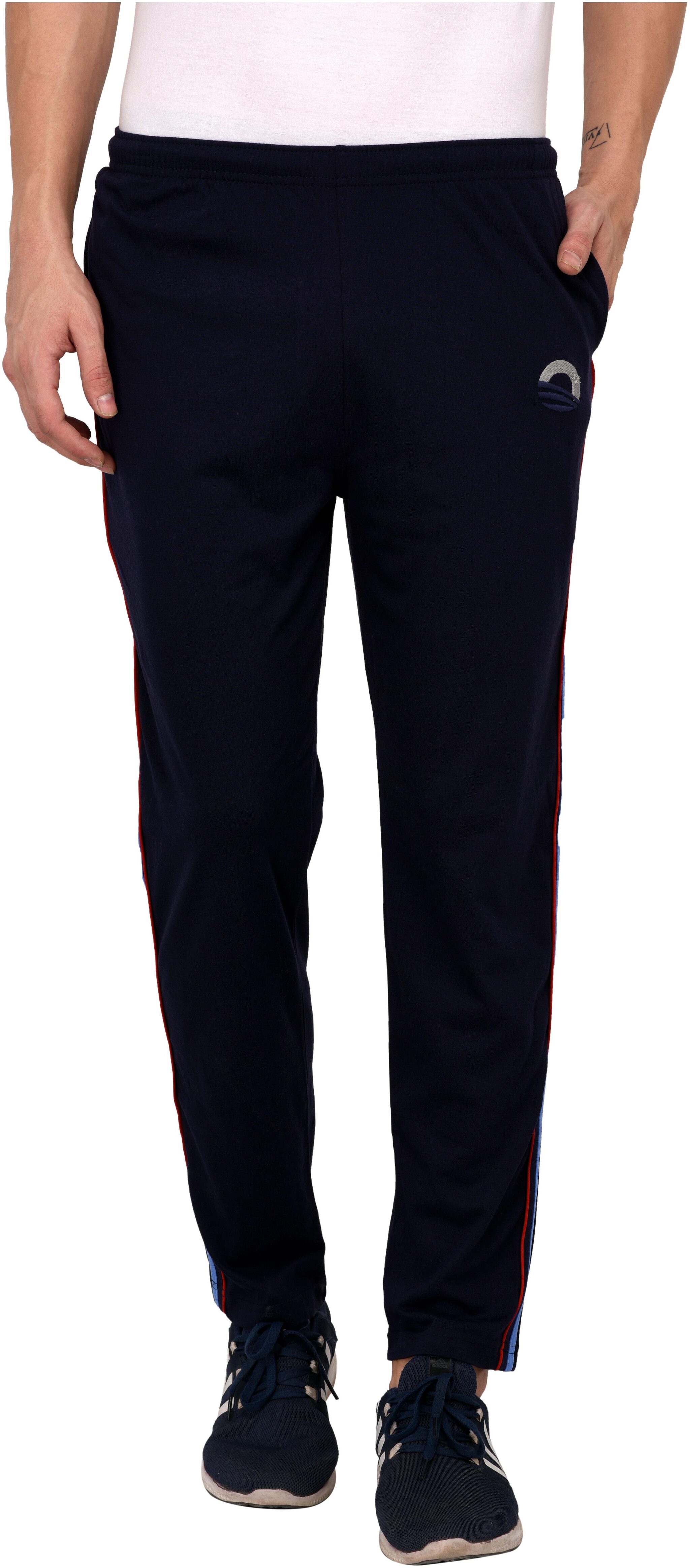 Odoky Men Navy blue Solid Regular fit Track pants 
Odoky Men Navy blue Solid Regular fit Track pants