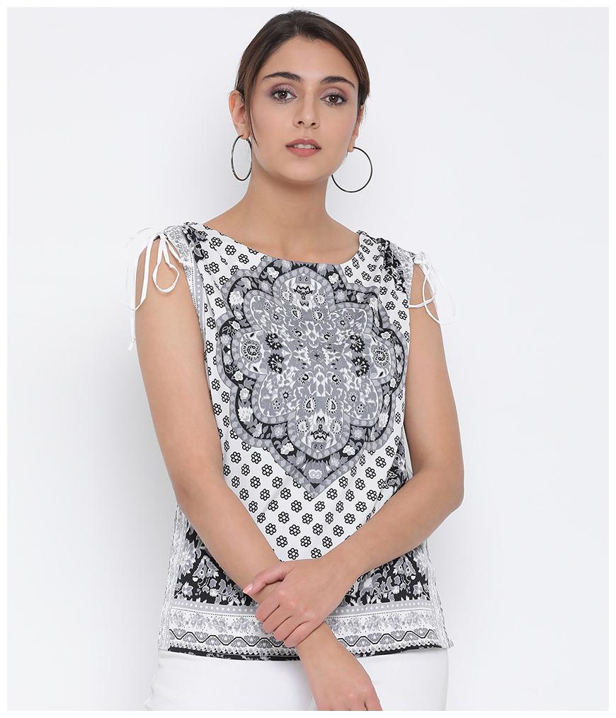 Oxolloxo Women Printed Regular top - Grey
Oxolloxo Women Printed Regular top - Grey