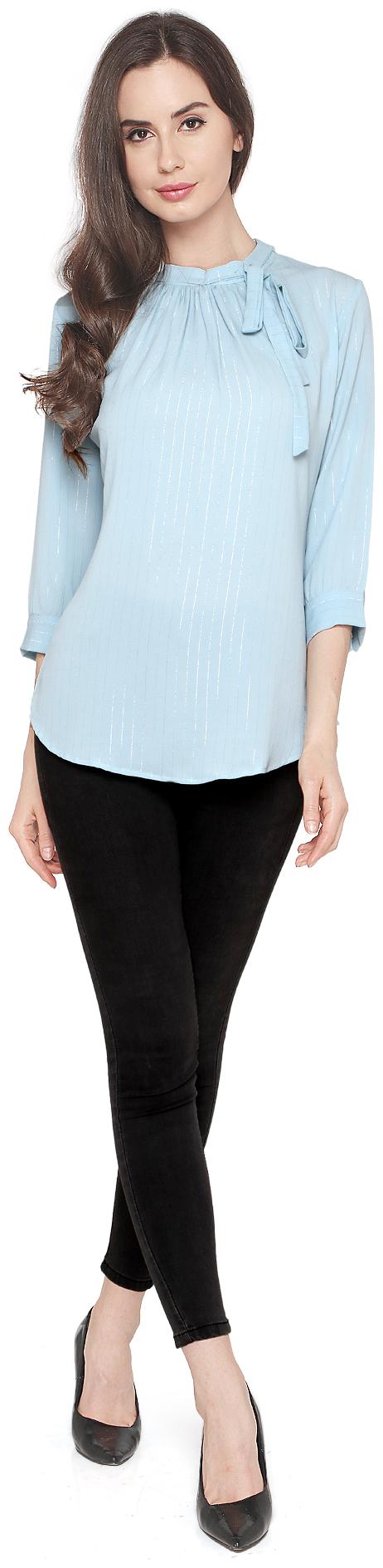 P - Nut Casual Women Solid A-line top - Blue 
P - Nut Casual Women Solid A-line top - Blue