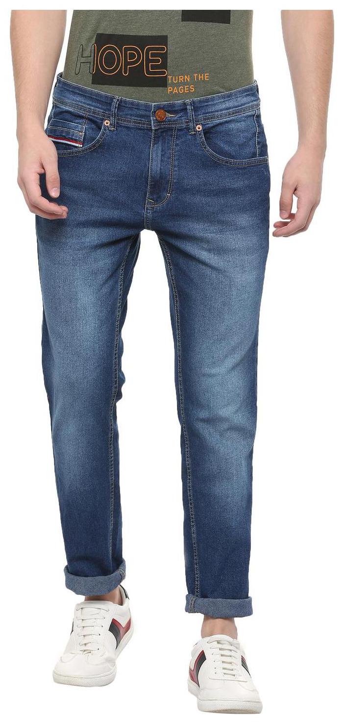 People Men Blue Regular Fit Jeans
