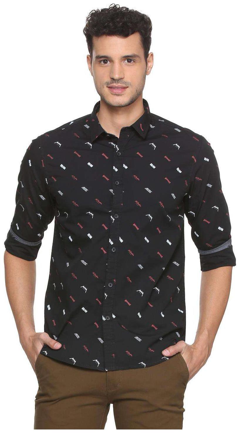 People Men Black Printed Regular Fit Casual Shirt 
People Men Black Printed Regular Fit Casual Shirt
