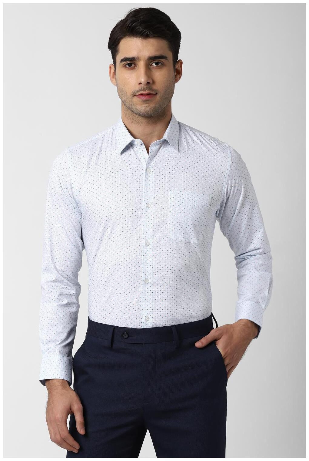Peter England Men Slim fit Formal Shirt - Blue