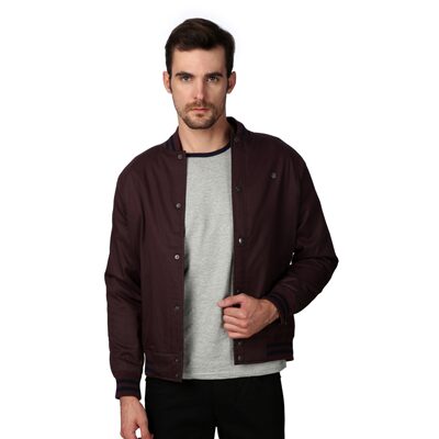 Peter England Maroon Cotton Jacket
