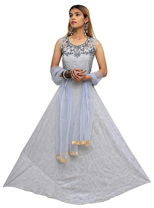 PHB Wholesale Garments Polyester Blend Round Neck Embroidered Grey Color Gown With Bottom Dupatta
PHB Wholesale Garments Polyester Blend Round Neck Embroidered Grey Color Gown With Bottom Dupatta