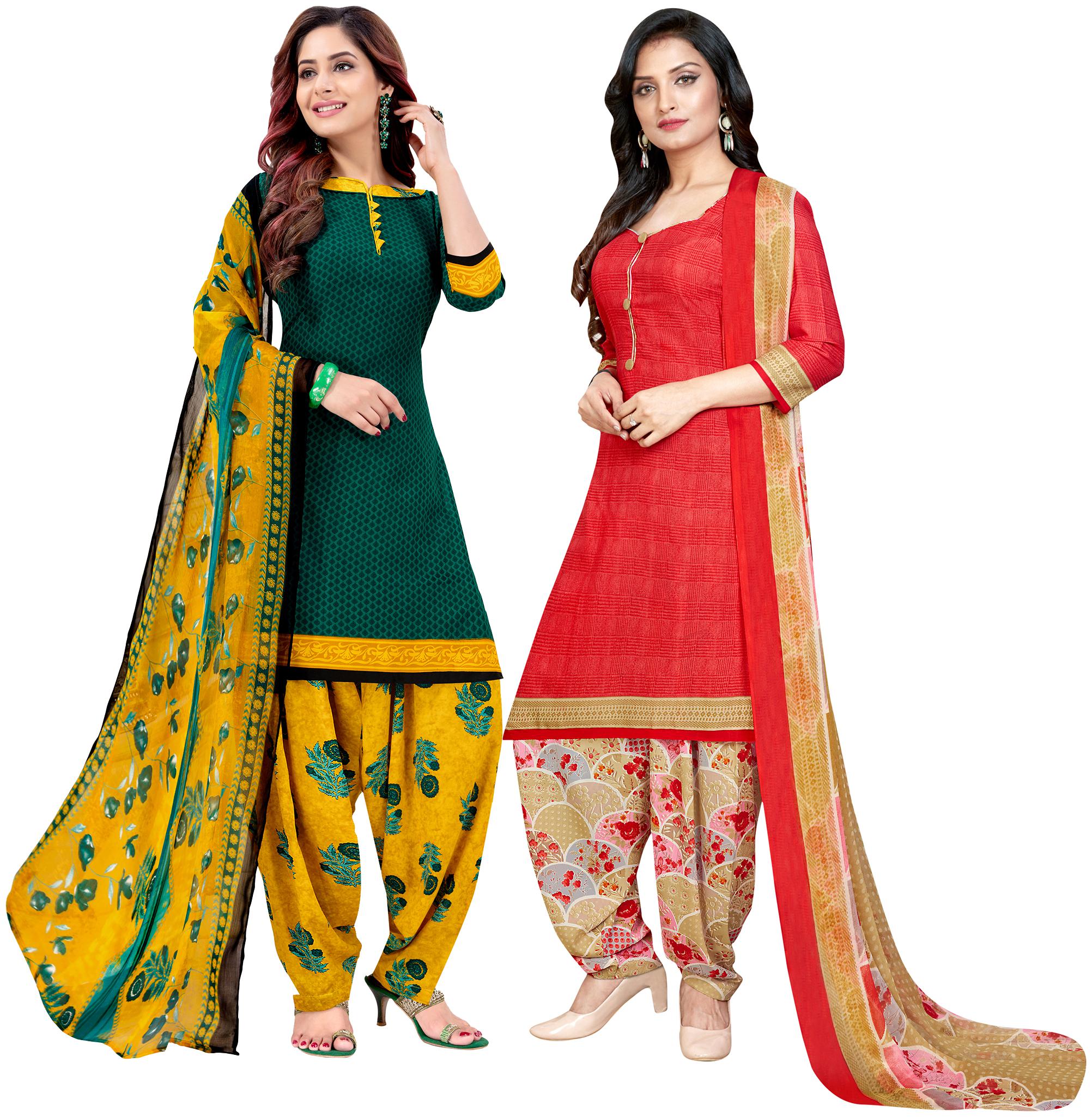 Rajnandini Green Red Unstitched Kurta with bottom dupatta With dupatta Dress Material
Rajnandini Green Red Unstitched Kurta with bottom dupatta With dupatta Dress Material
