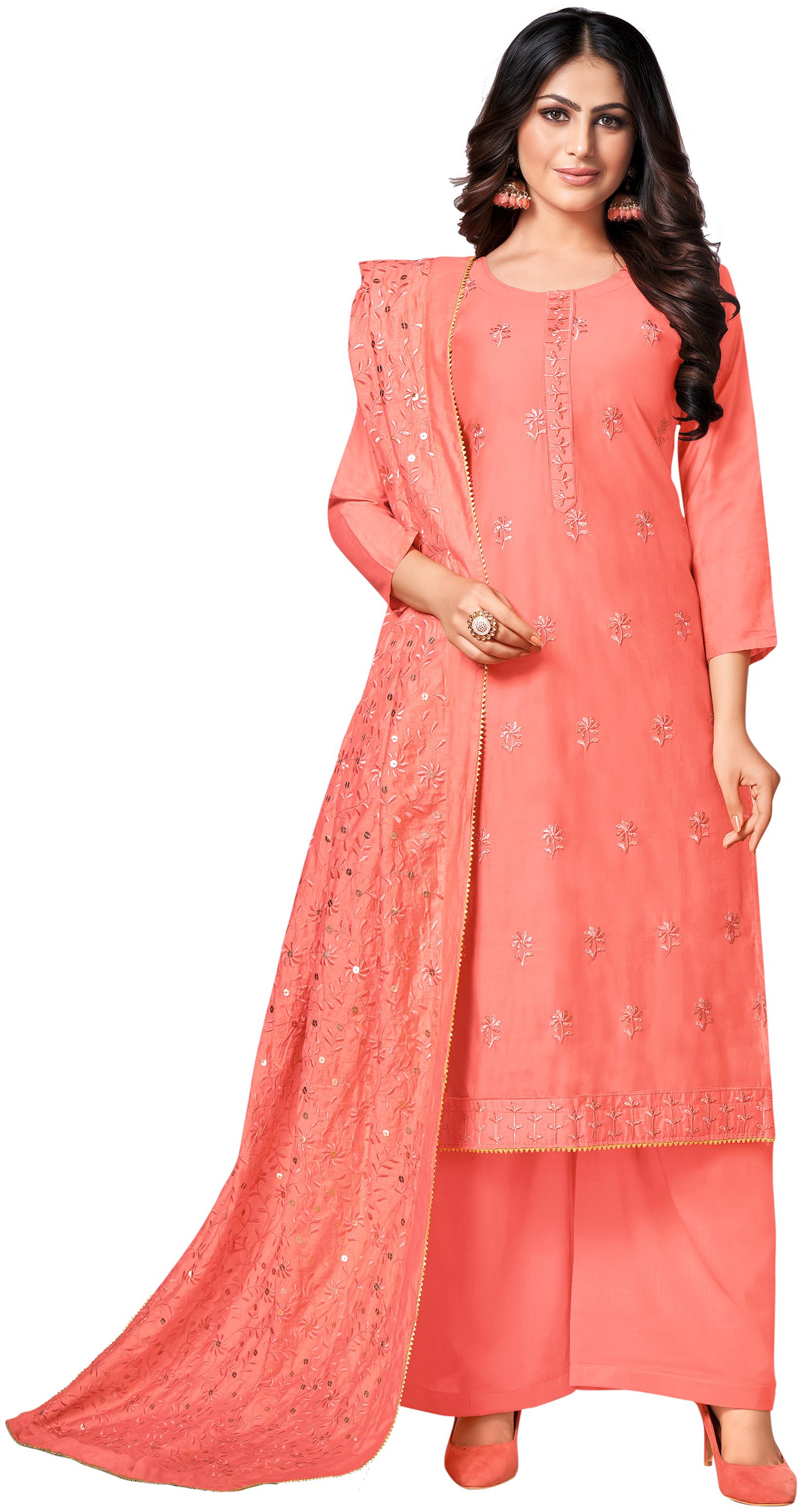 Rajnandini Peach Unstitched Kurta with bottom dupatta With dupatta Dress Material
Rajnandini Peach Unstitched Kurta with bottom dupatta With dupatta Dress Material