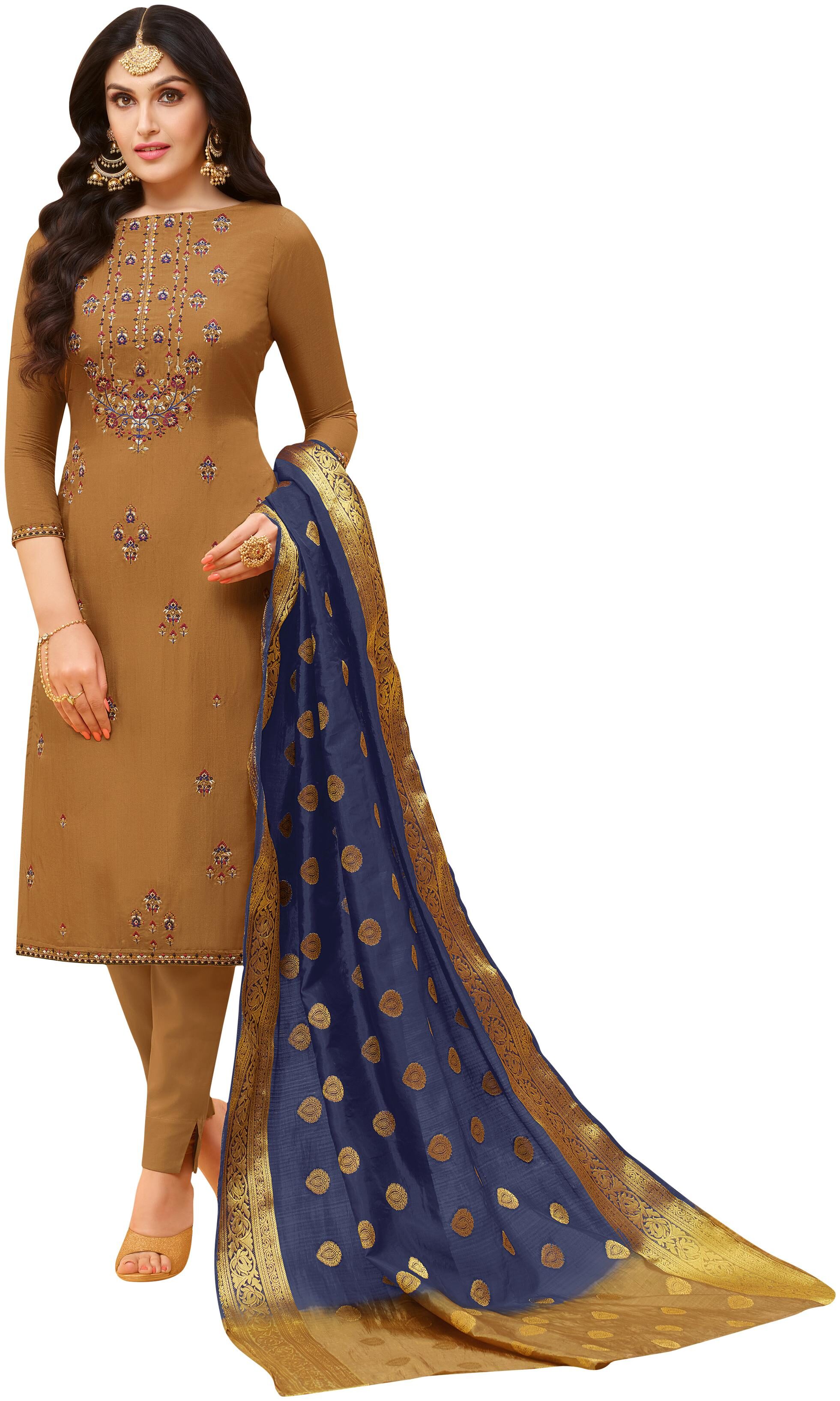 Rajnandini Brown Unstitched Kurta with bottom dupatta With dupatta Dress Material
Rajnandini Brown Unstitched Kurta with bottom dupatta With dupatta Dress Material