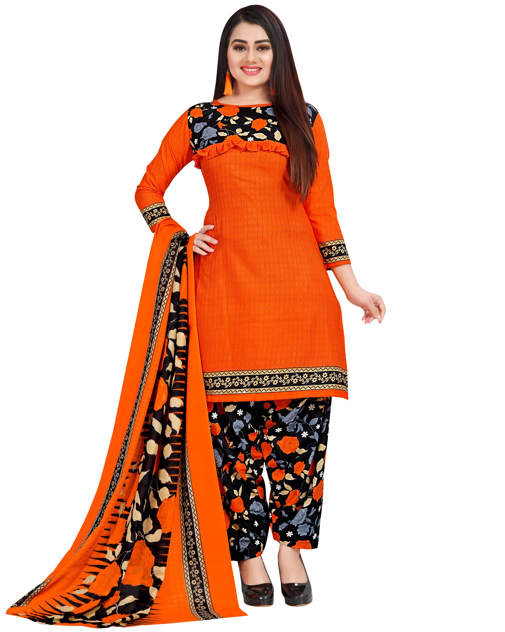 Rajnandini Orange Unstitched Kurta with bottom dupatta With dupatta Dress Material
Rajnandini Orange Unstitched Kurta with bottom dupatta With dupatta Dress Material