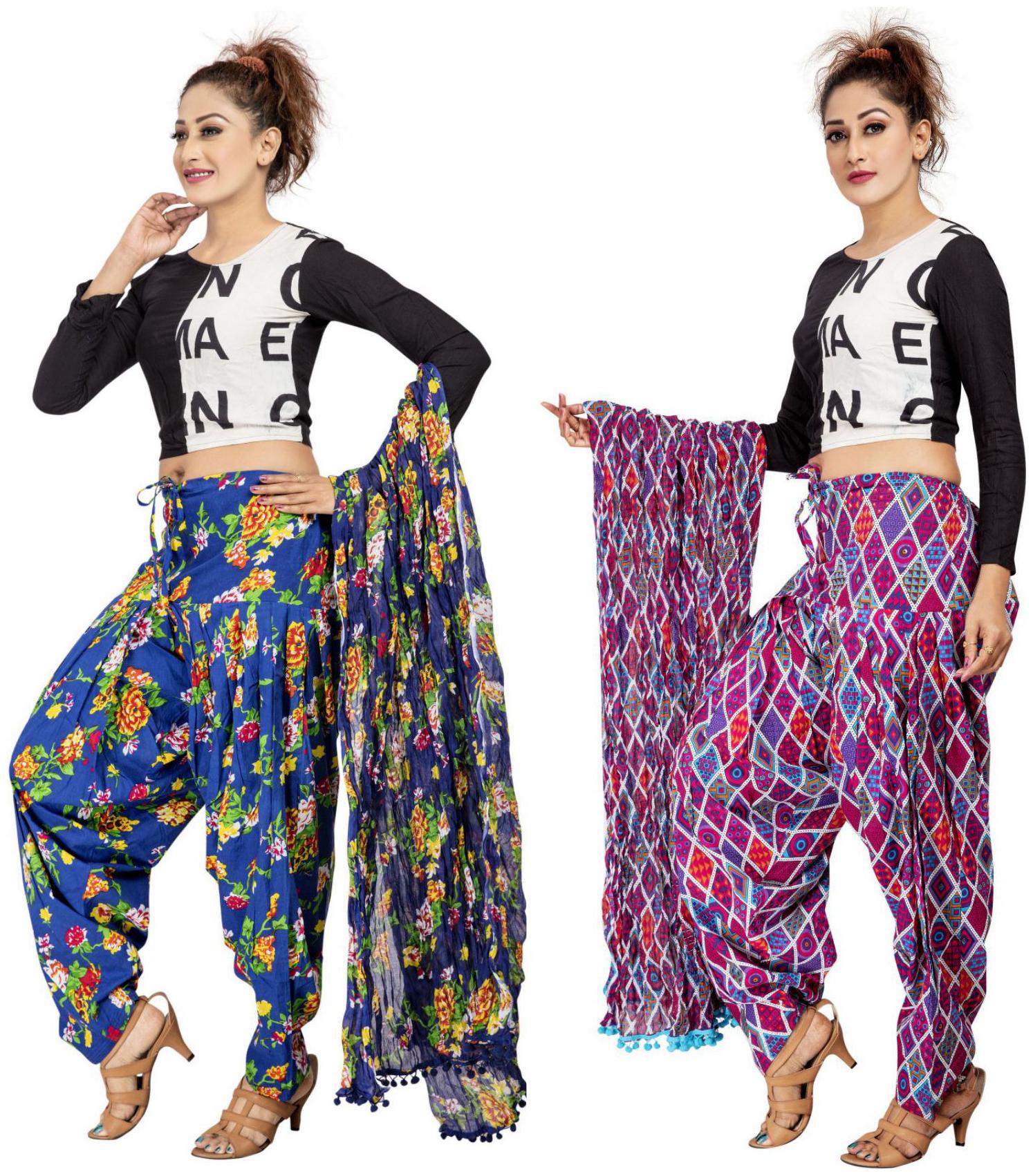 Rama Cotton Patiala - Multi