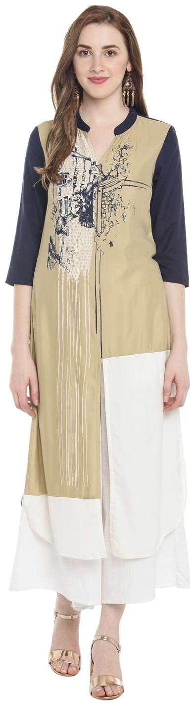 Rangmanch By Pantaloons Women Beige Printed Straight Kurta
Rangmanch By Pantaloons Women Beige Printed Straight Kurta
