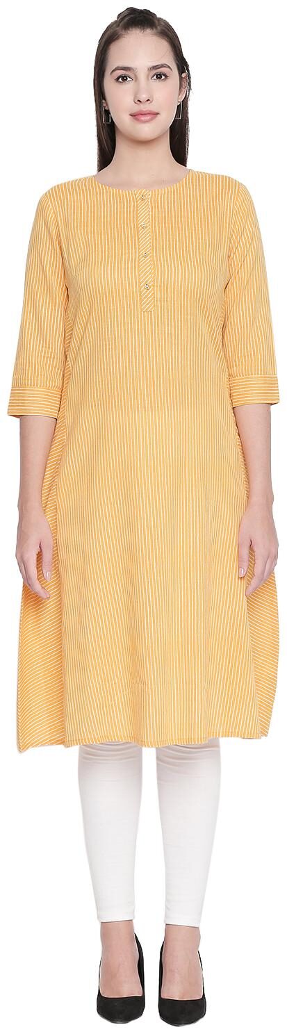 Rangmanch By Pantaloons Women Mustard Striped Layered Kurta
Rangmanch By Pantaloons Women Mustard Striped Layered Kurta